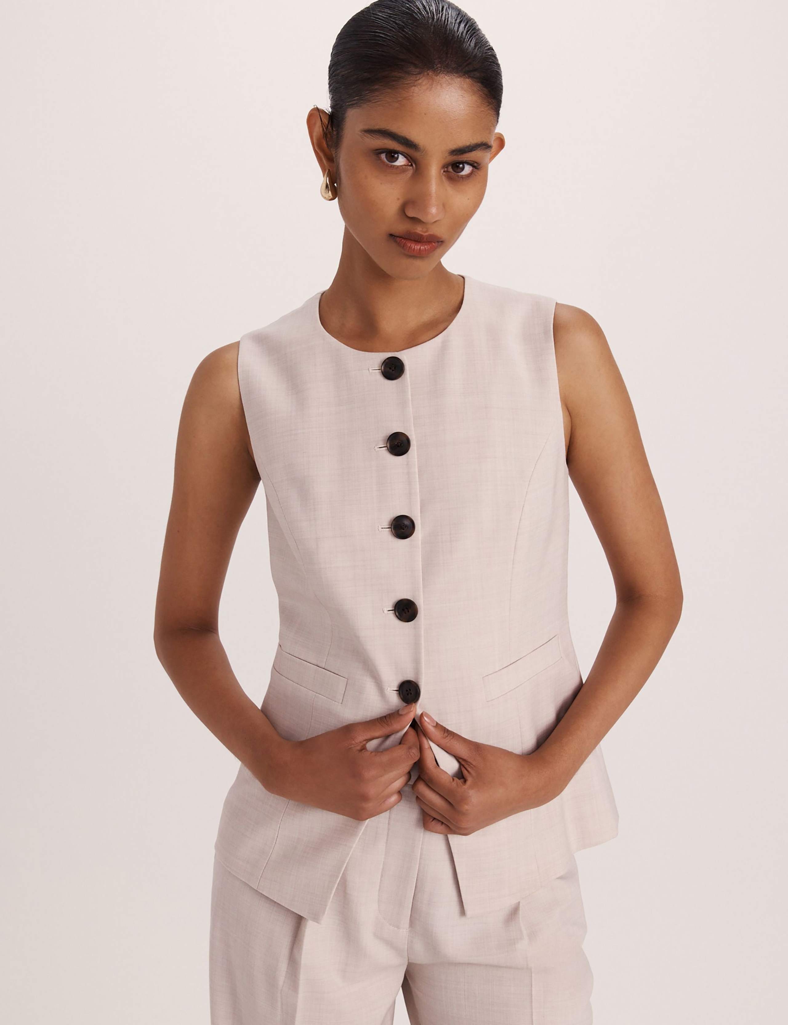 Wool Rich Button Through Waistcoat