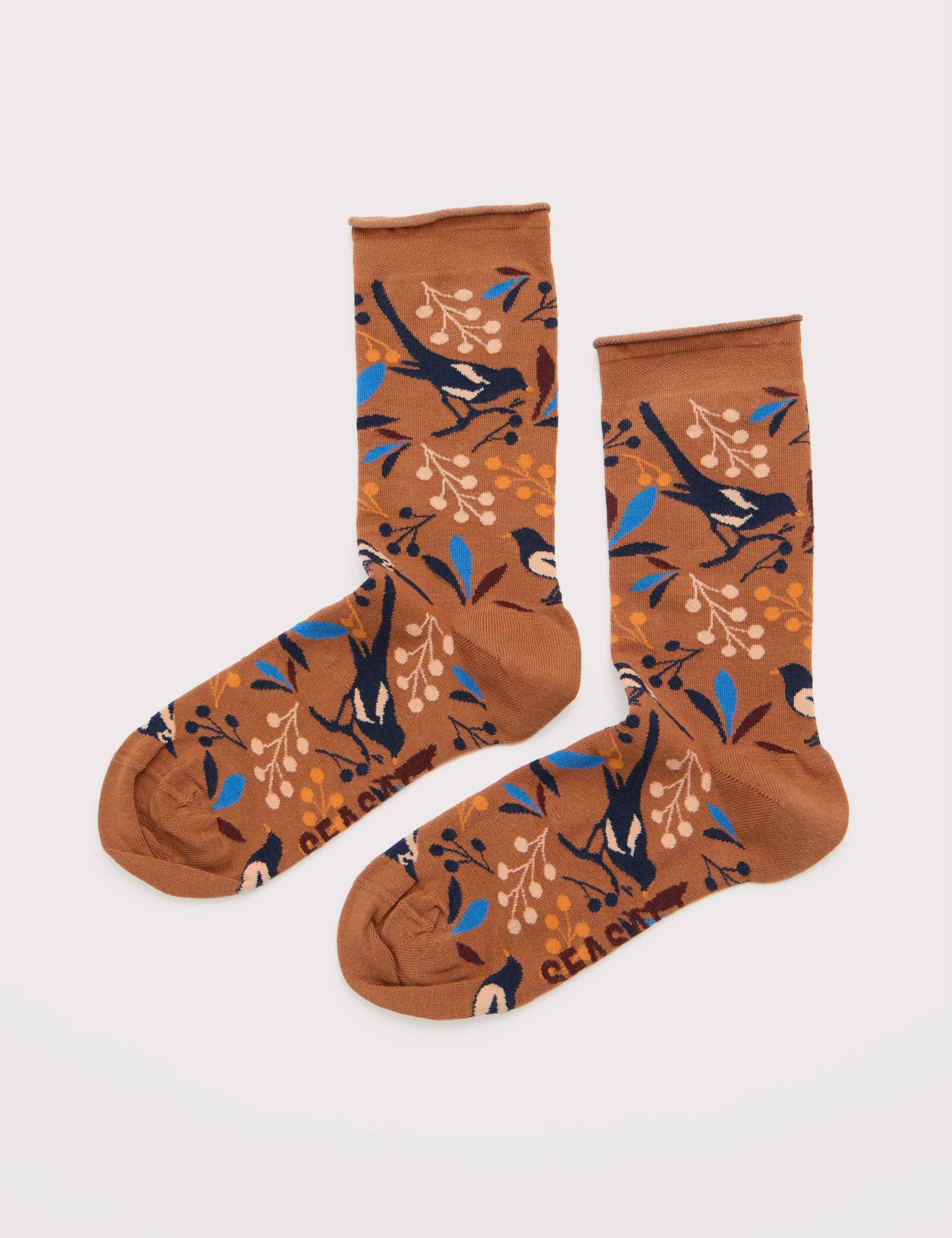 Cotton Blend Print Socks