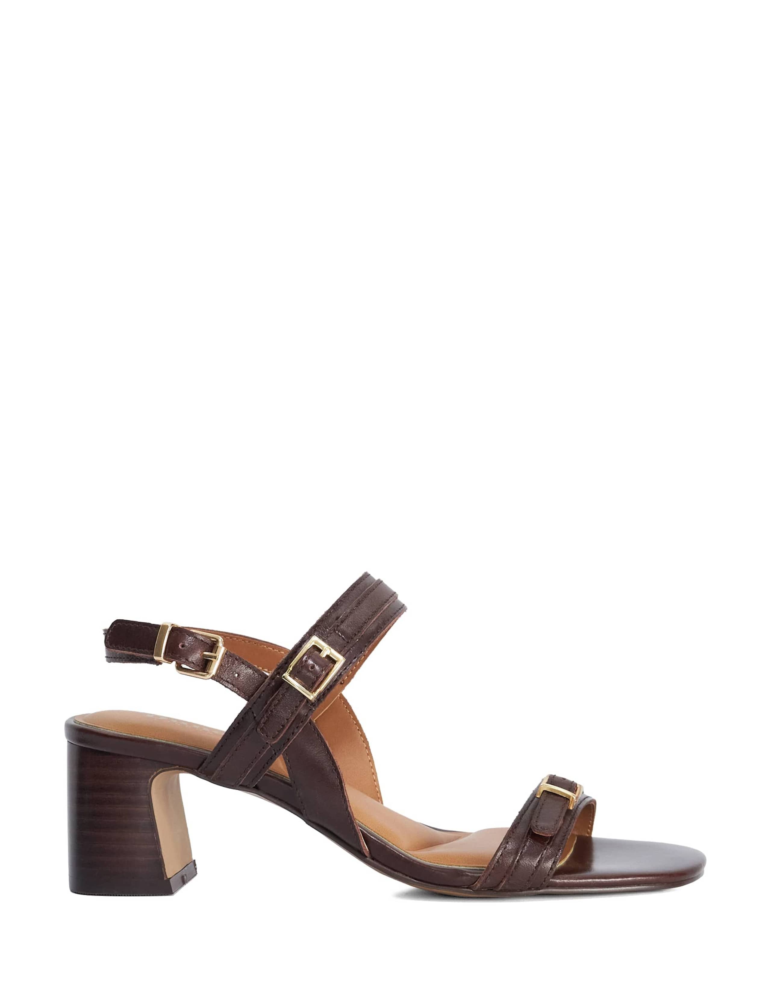 Leather Double Strap Buckle Sandals