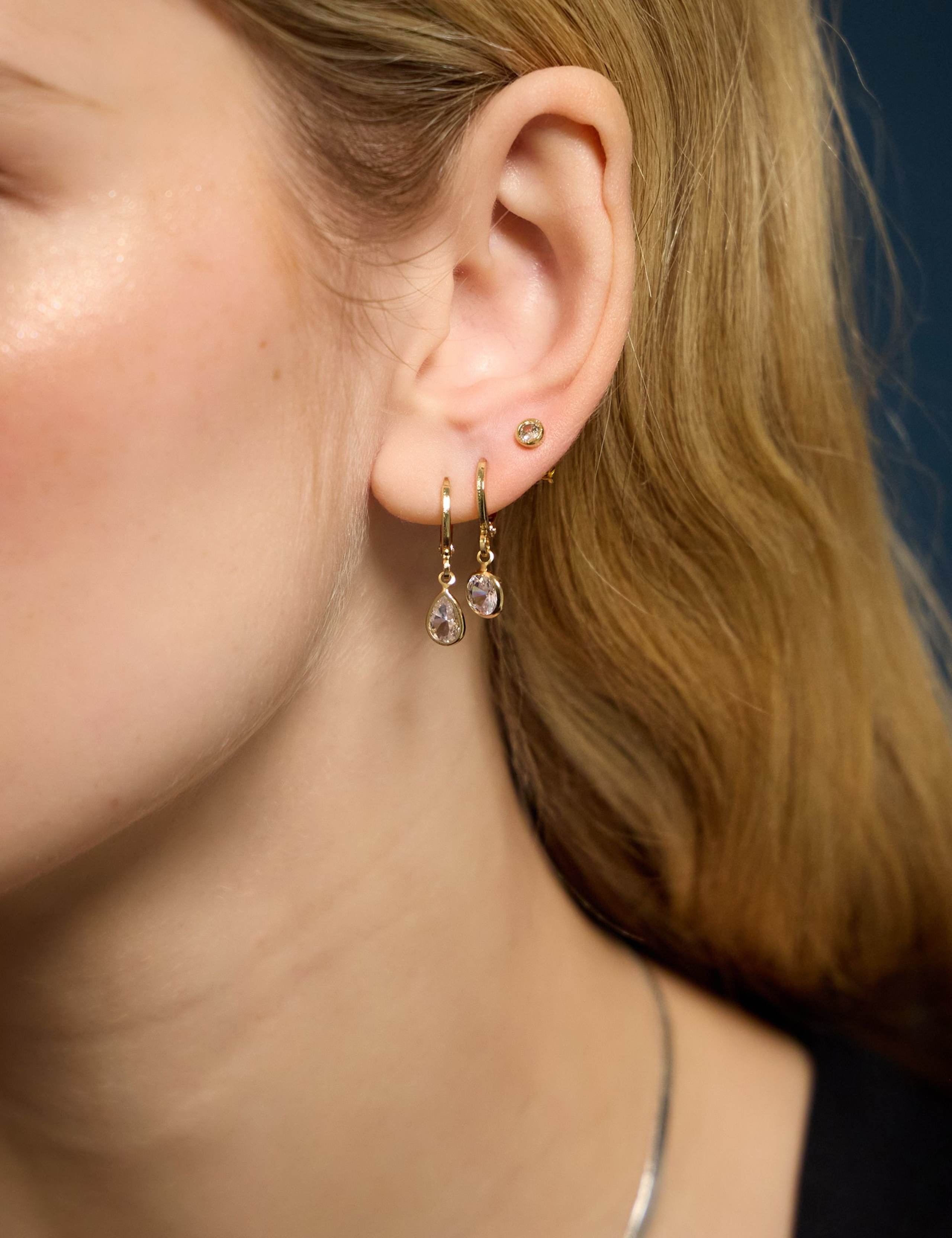 4 Pack 14 Carat Gold Plated Earrings Set