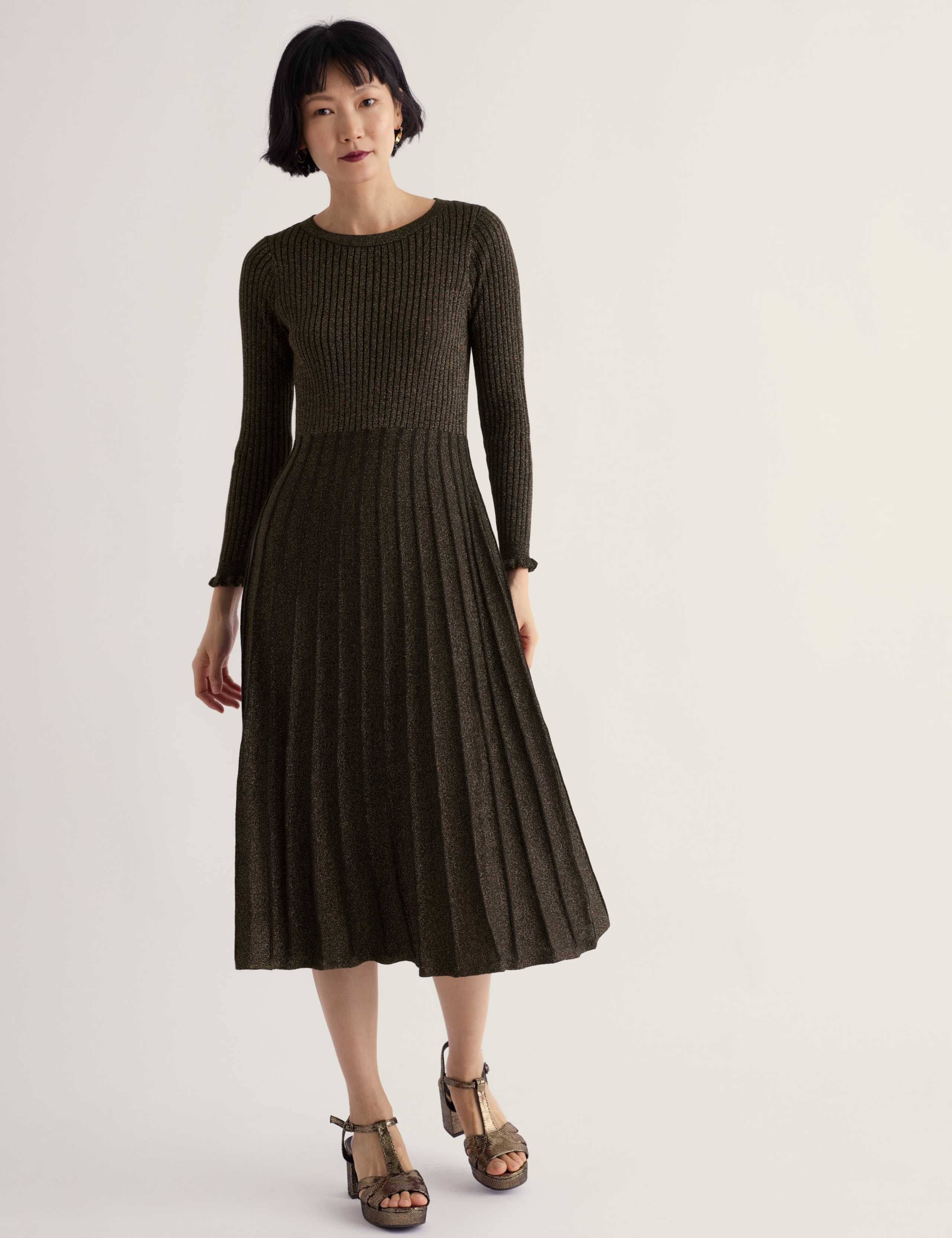 Cotton Rich Sparkly Midi Jumper Dress