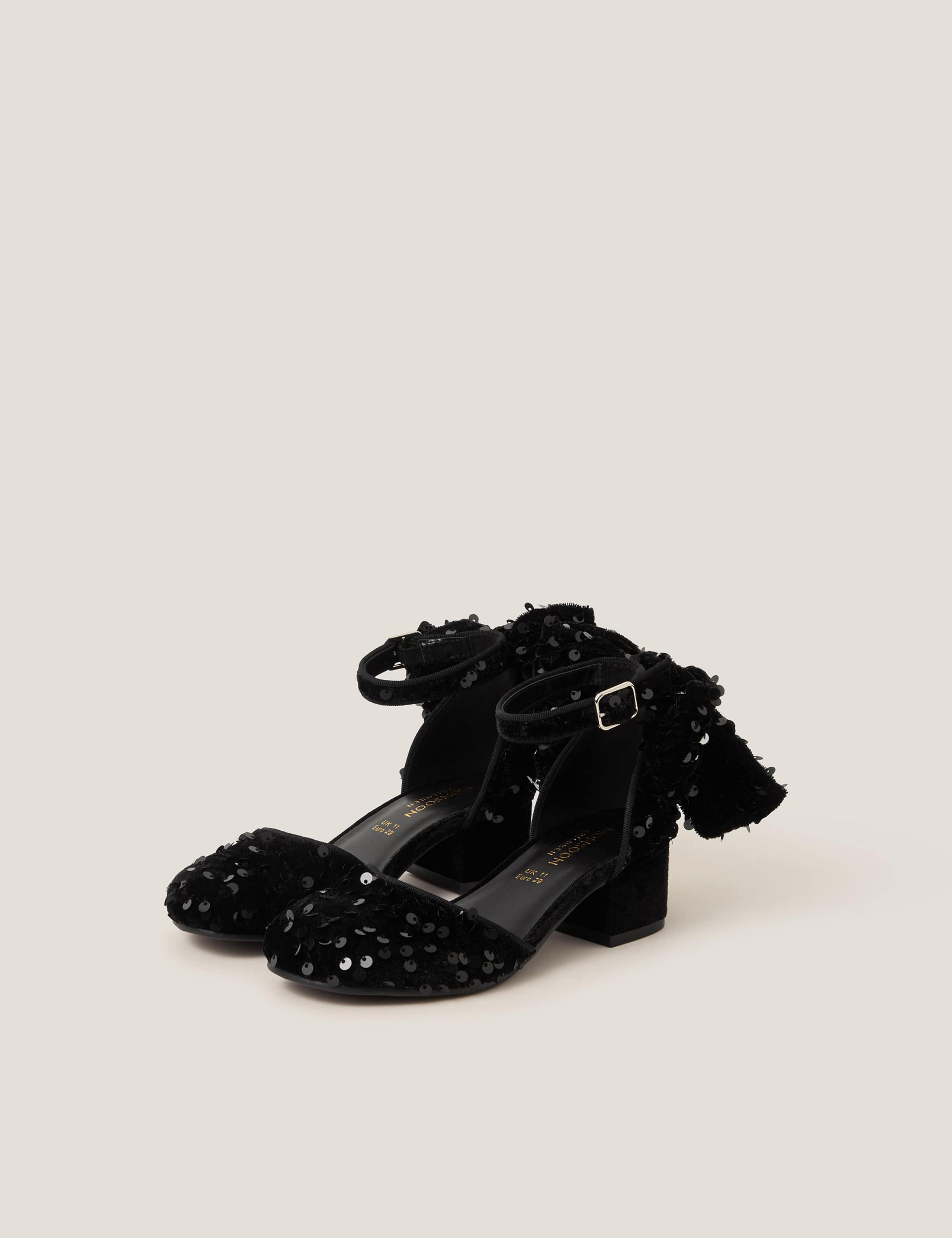 Kids' Velvet Sequin Shoes (7 Small - 4 Large)