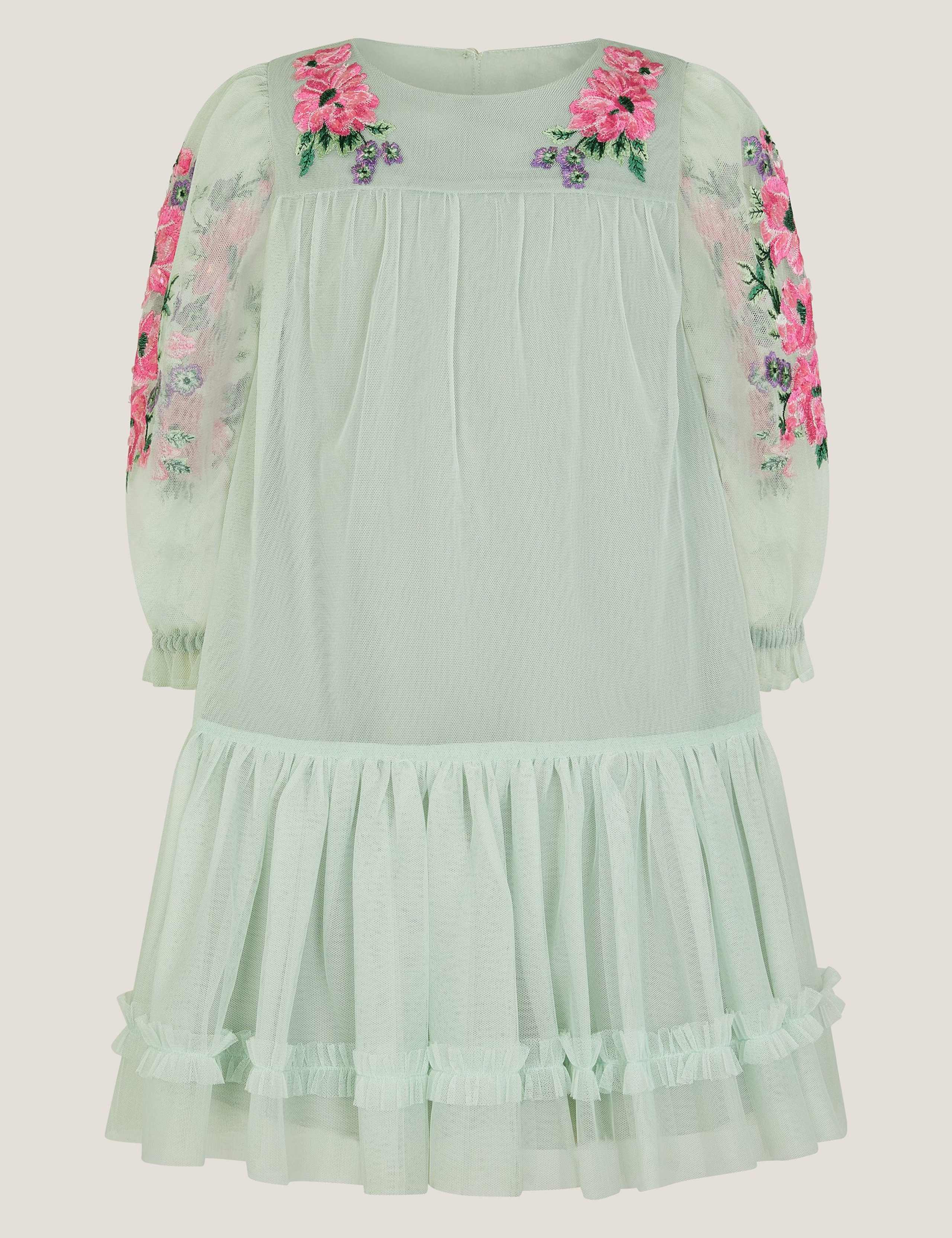 Embroidered Floral Dress (3-13 Yrs)
