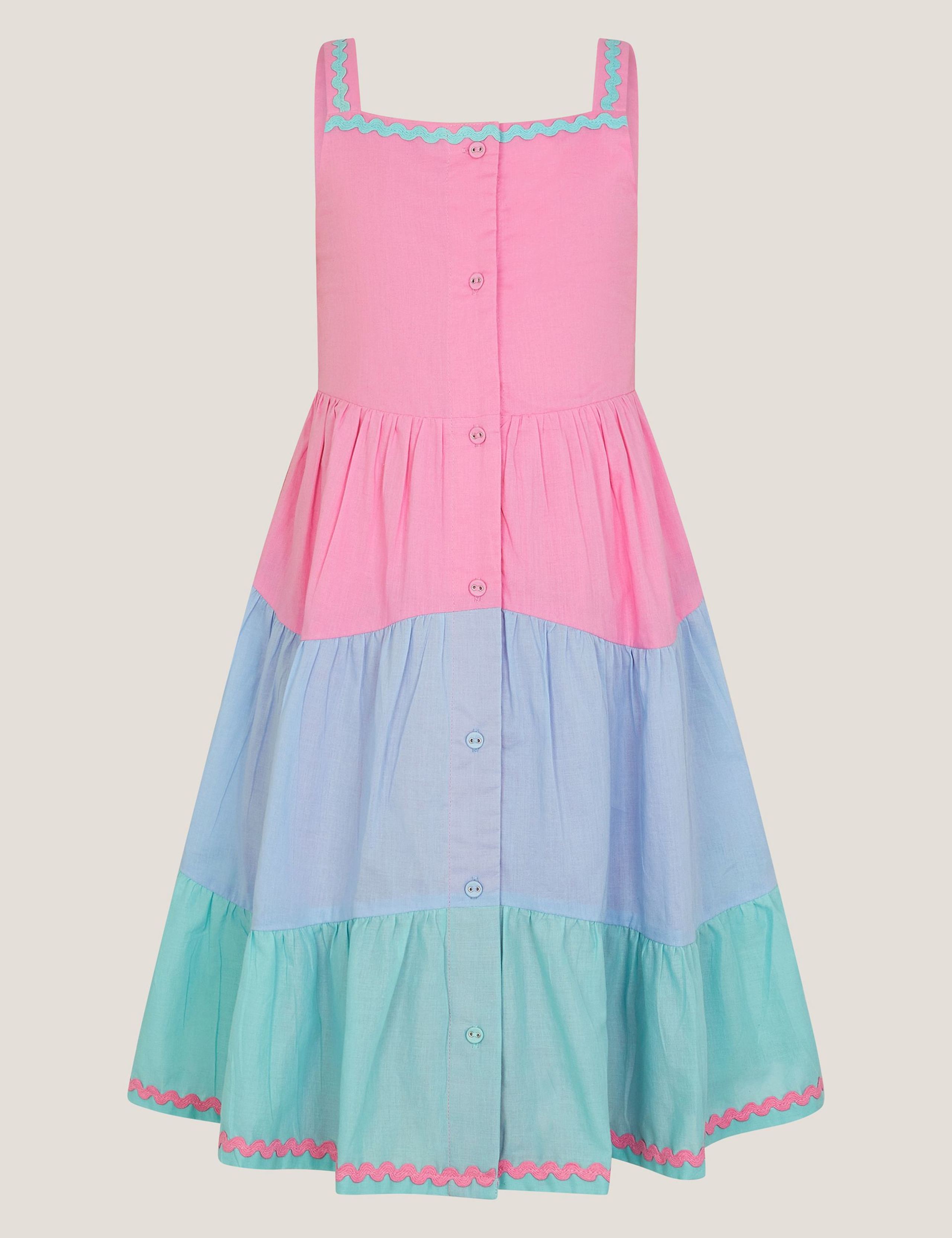 Pure Cotton Colour Block Dress (3-13 Yrs)