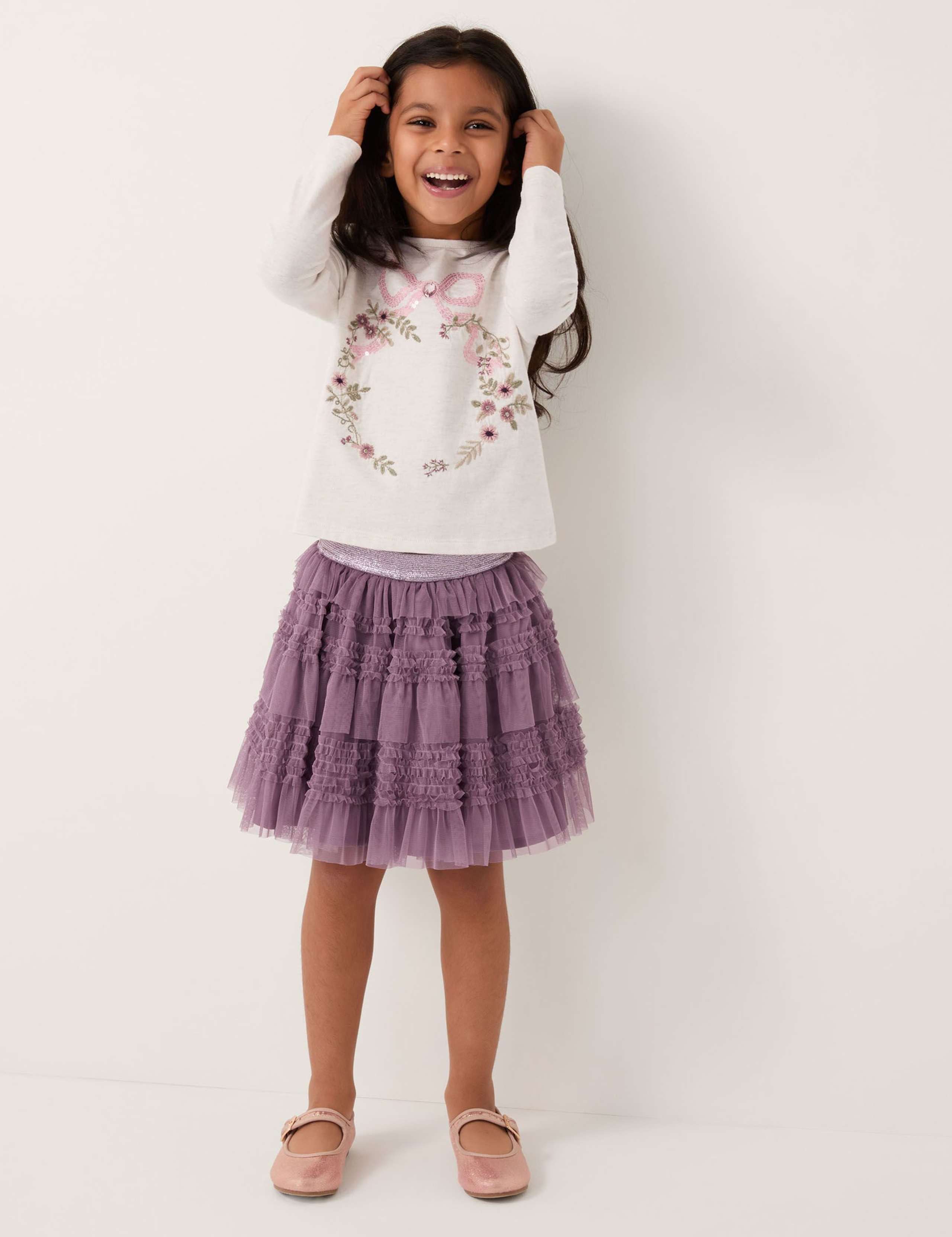 2pc Floral Sequin Top & Bottom Outfit (3-12 Yrs)