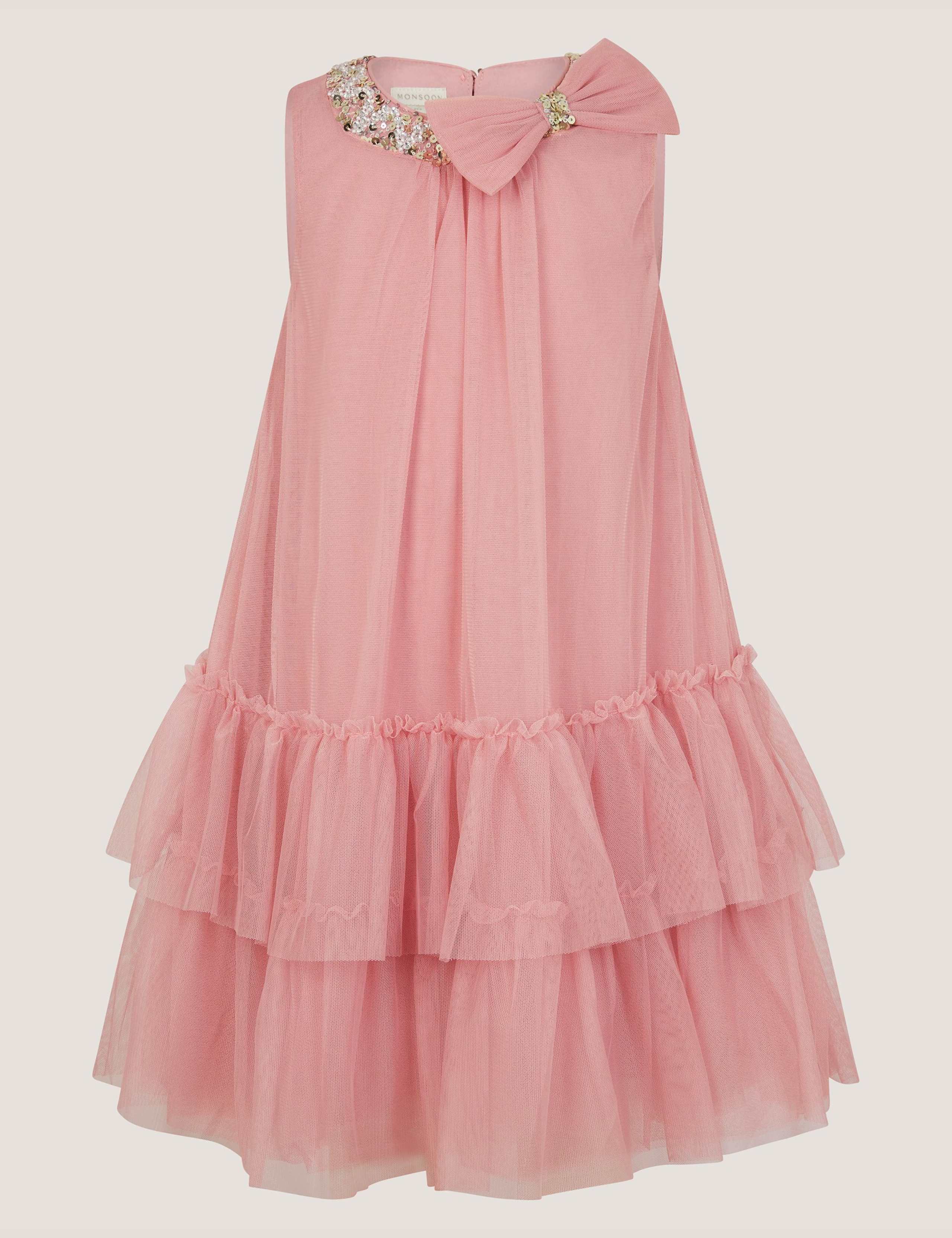 Tulle Sequin Tiered Swing Party Dress (3-13 Years)