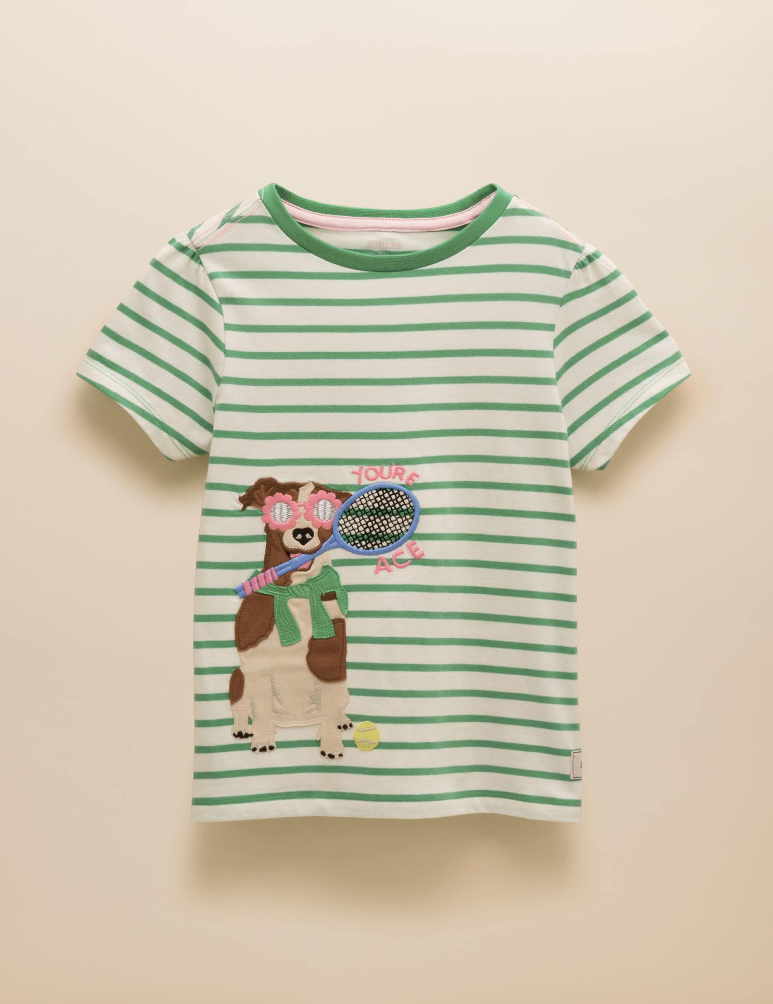 Pure Cotton Dog Applique T-Shirt (1-9 Yrs)