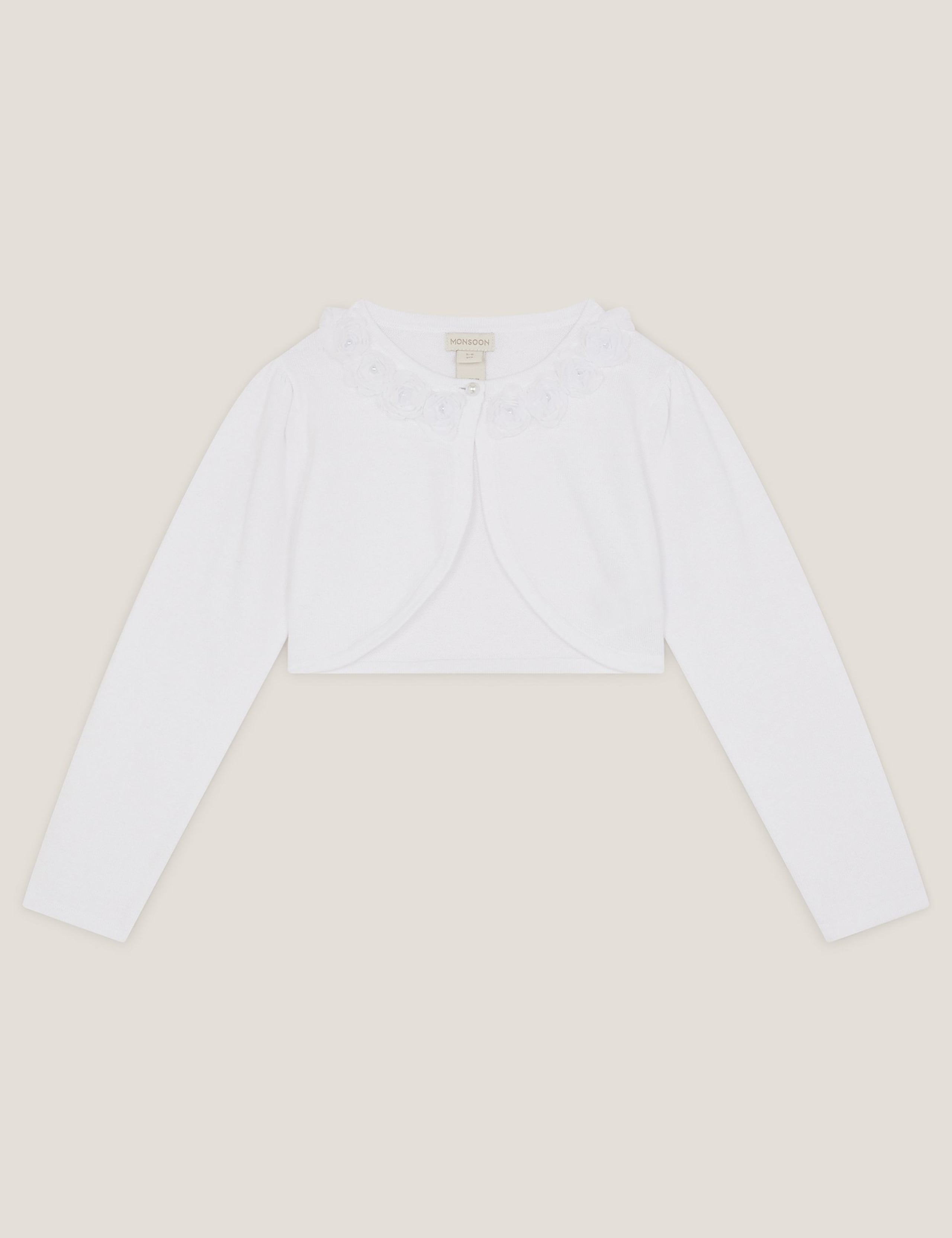 Pure Cotton 3D Flower Bolero Cardigan (3-13 Years)