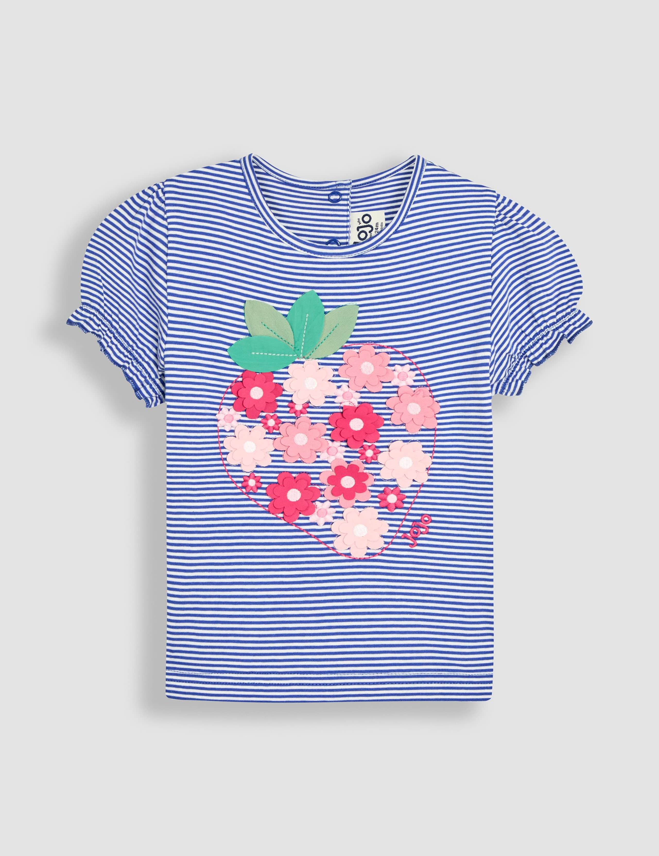 Pure Cotton Strawberry Appliqué T-Shirt (6 Mths - 5 Yrs)