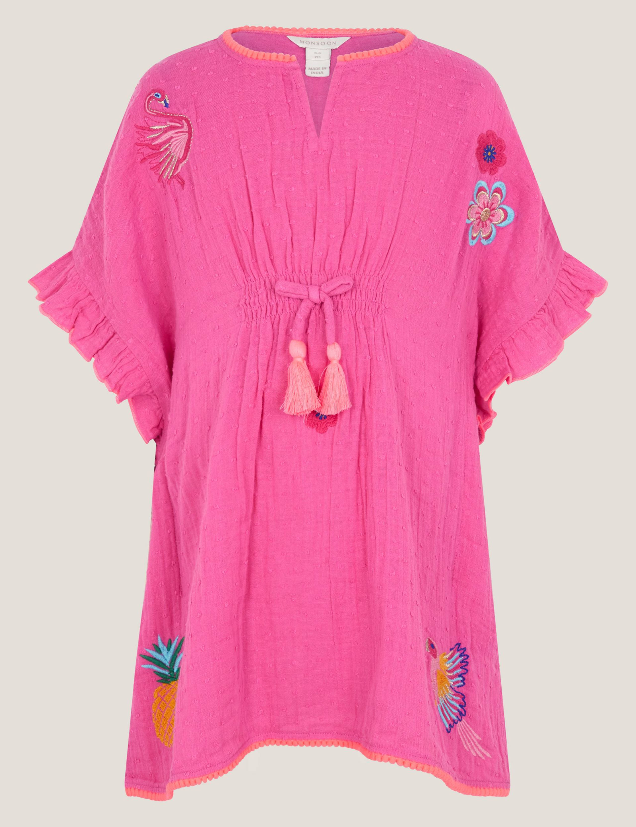 Pure Cotton Embroidered Kaftan Dress (3-15 Years)