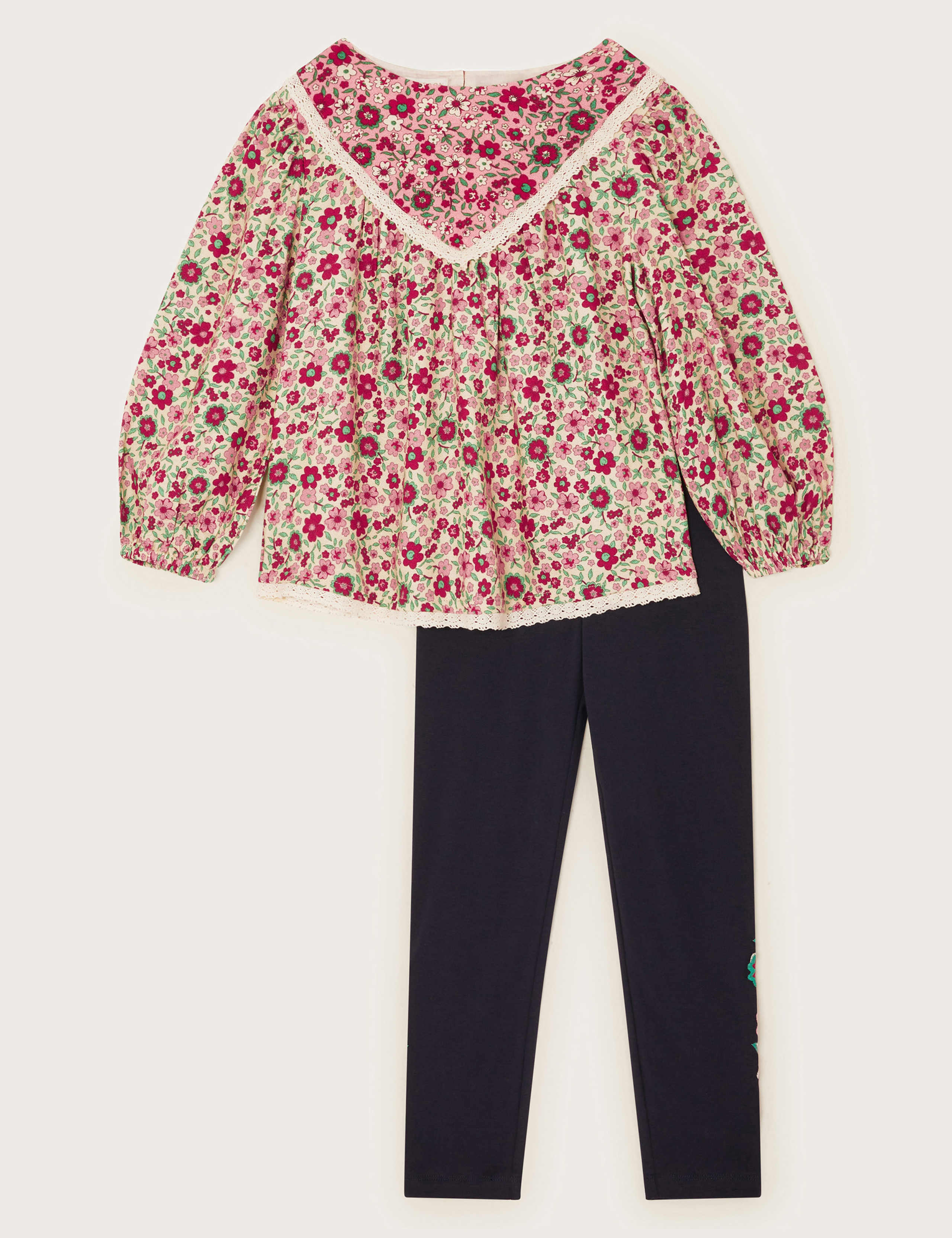 2pc Pure Cotton Floral Top & Bottom Outfit (2-13 Yrs)
