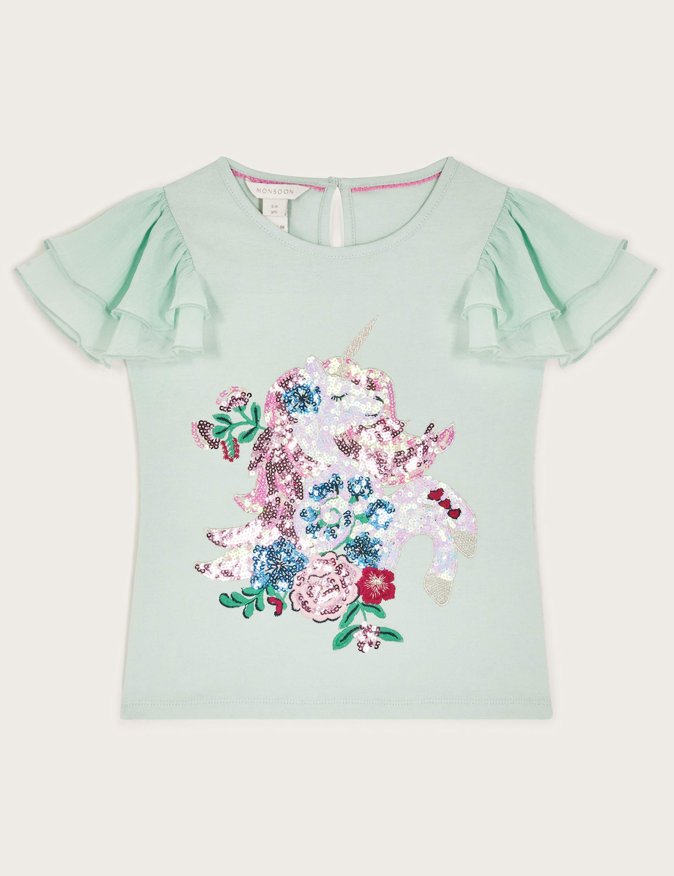 Pure Cotton Sequin Unicorn Blouse (3-13 Yrs)