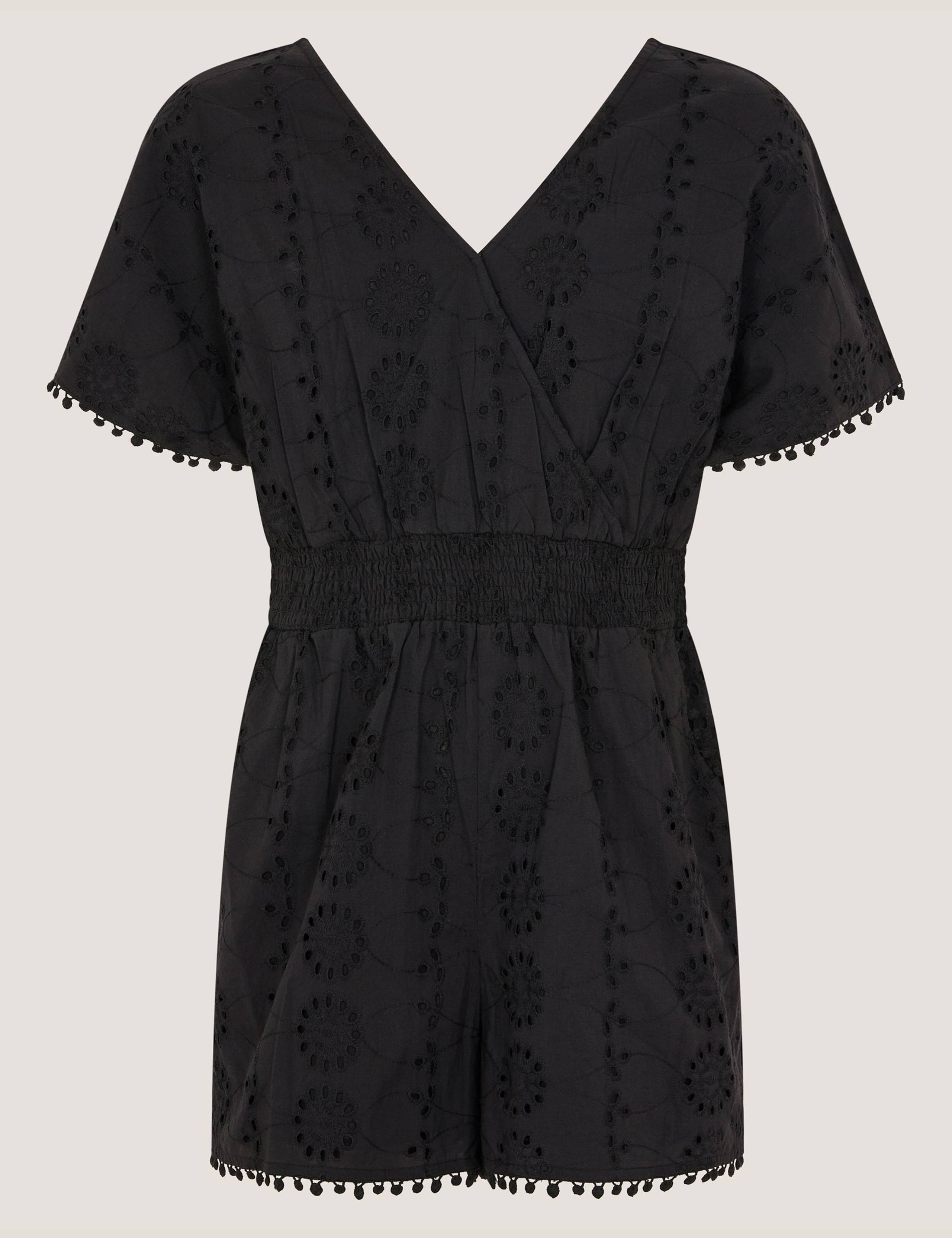 Pure Cotton Broderie Playsuit (7-15 Yrs)