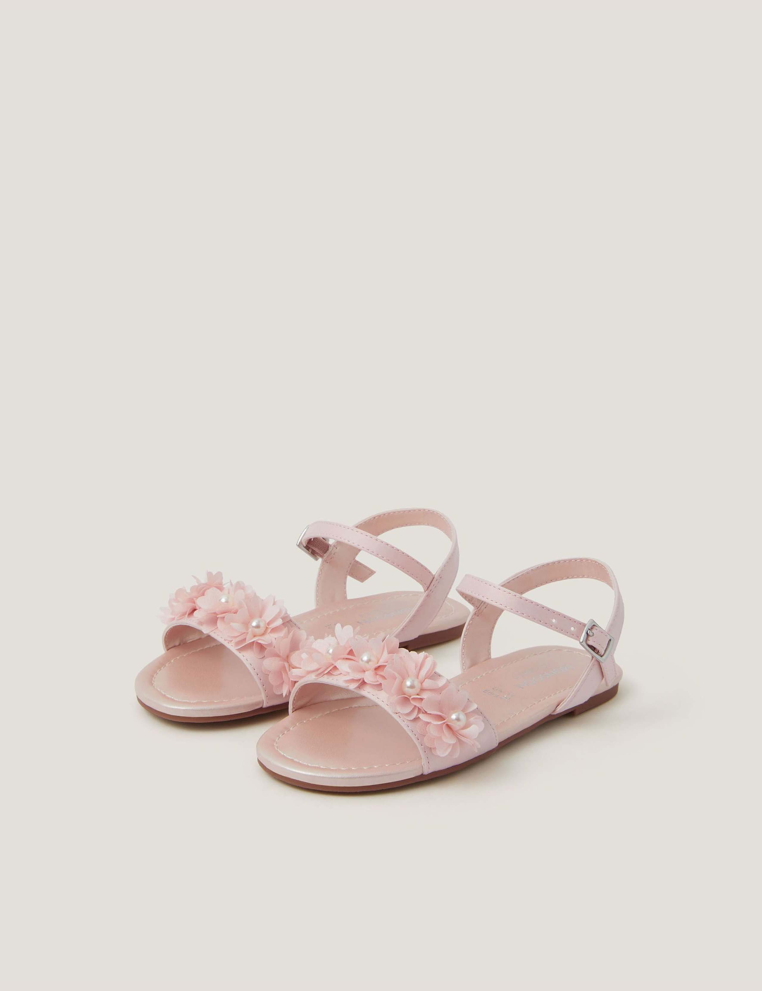 Kids' Pearl 3D Flower Sandals (7 Small-4 Large)