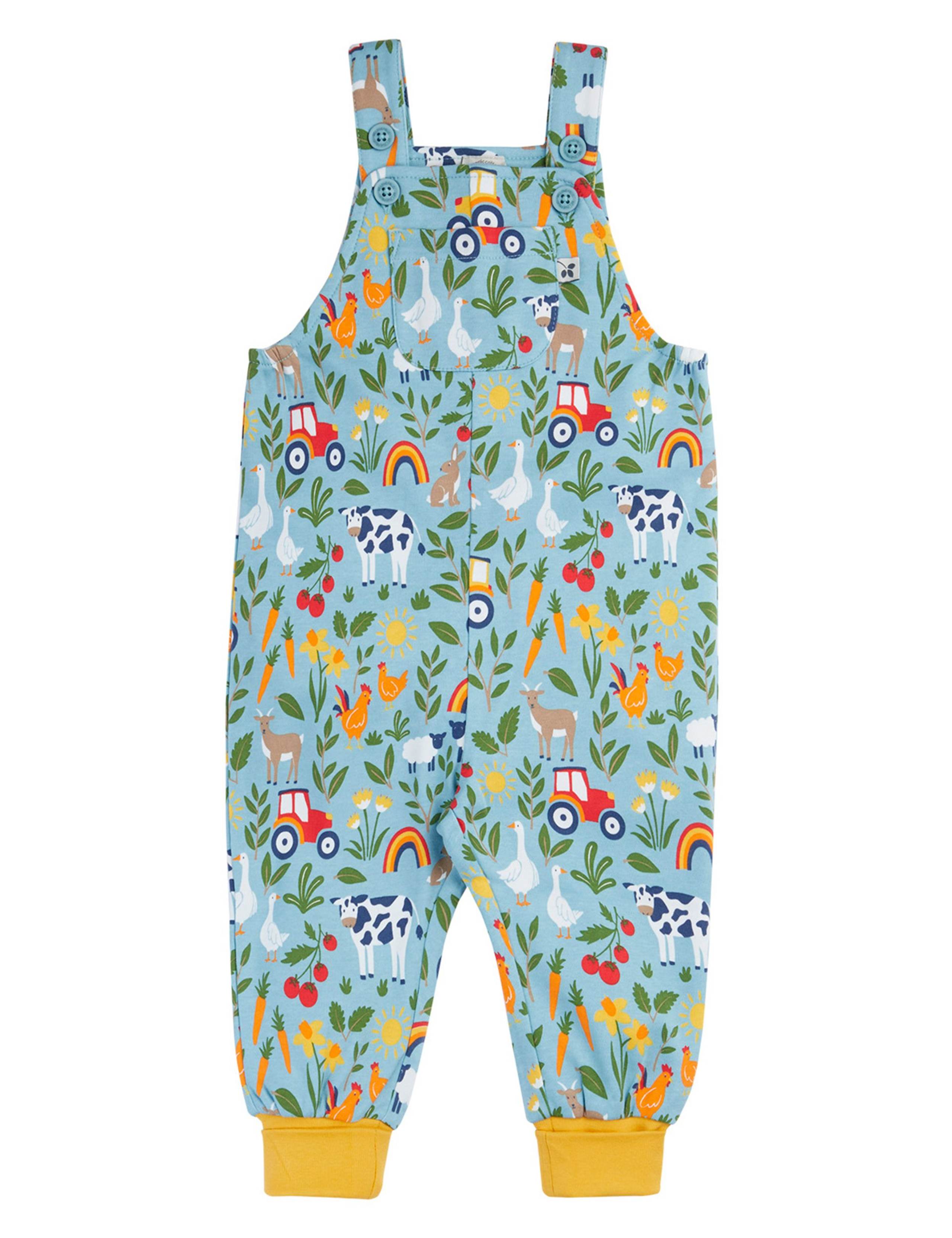 Pure Cotton Printed Dungarees (3 Months-5 Years)