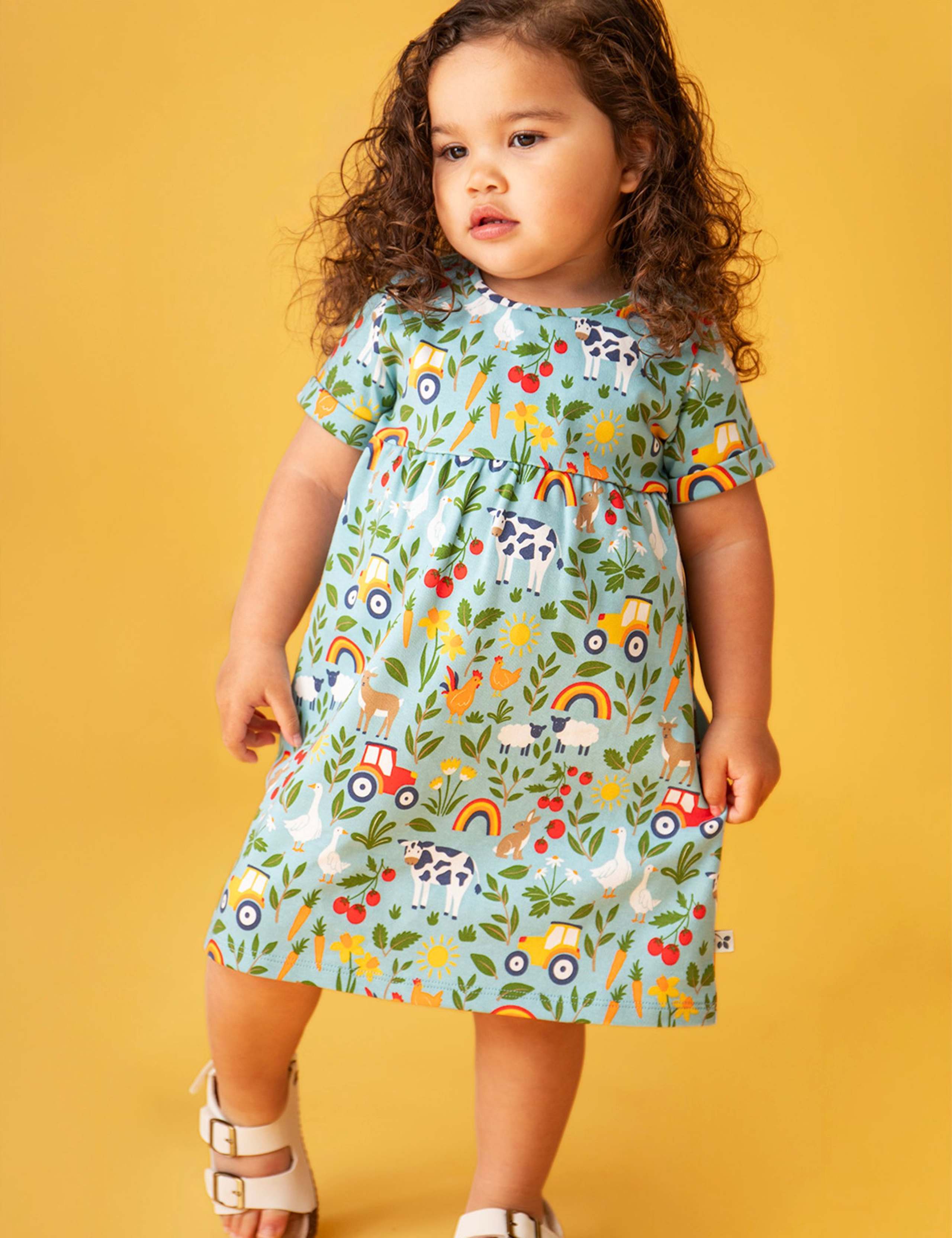 Pure Cotton Farm Print Dress (3 Months-8 Years)