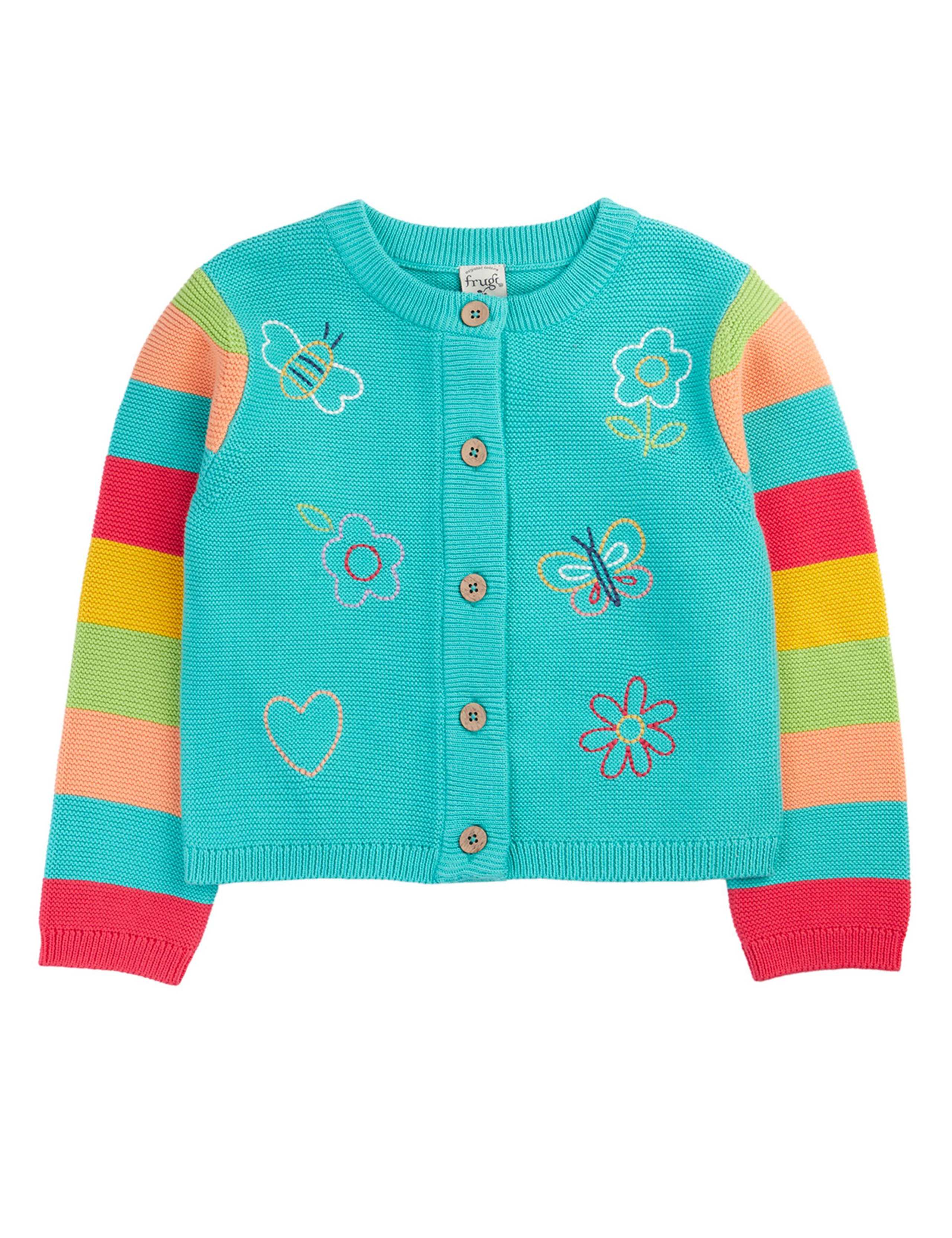 Pure Cotton Embroidered Cardigan (1-10 Yrs)
