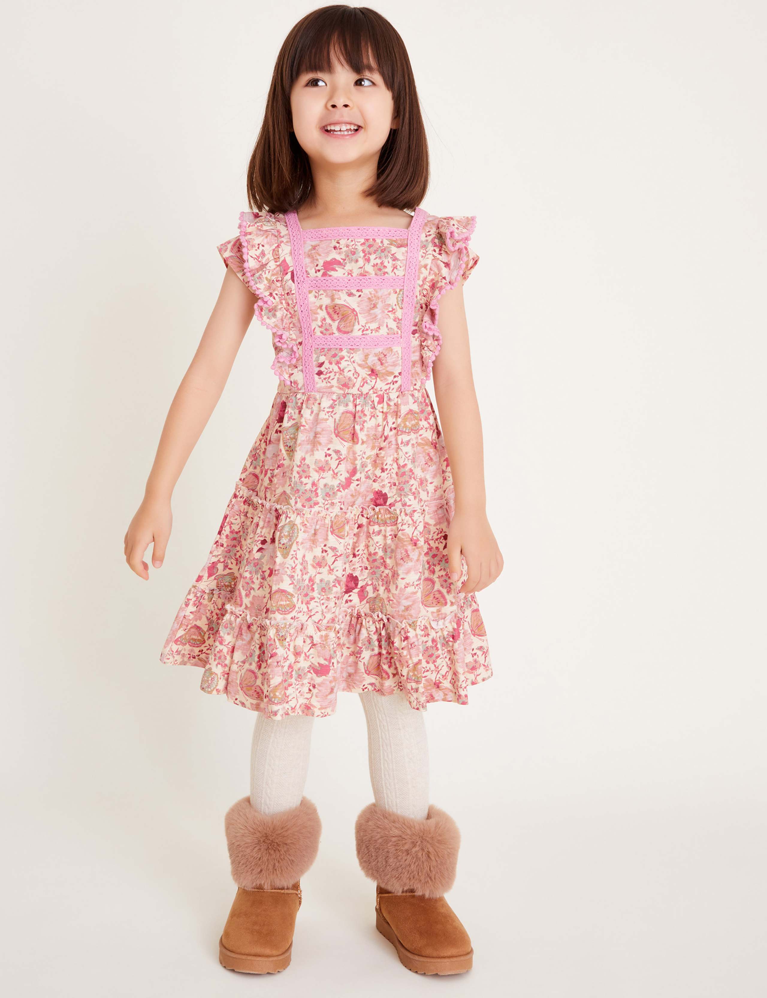 Jersey Floral Butterfly Dress (3-13 Yrs)