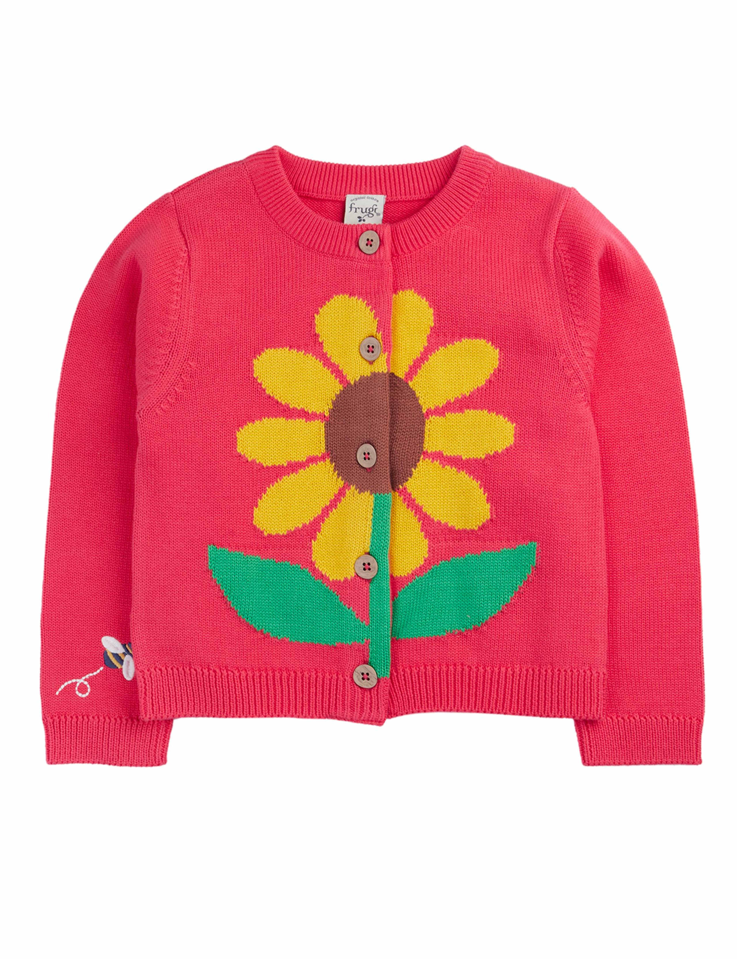 Pure Cotton Sunflower Knitted Cardigan (1-10 Yrs)