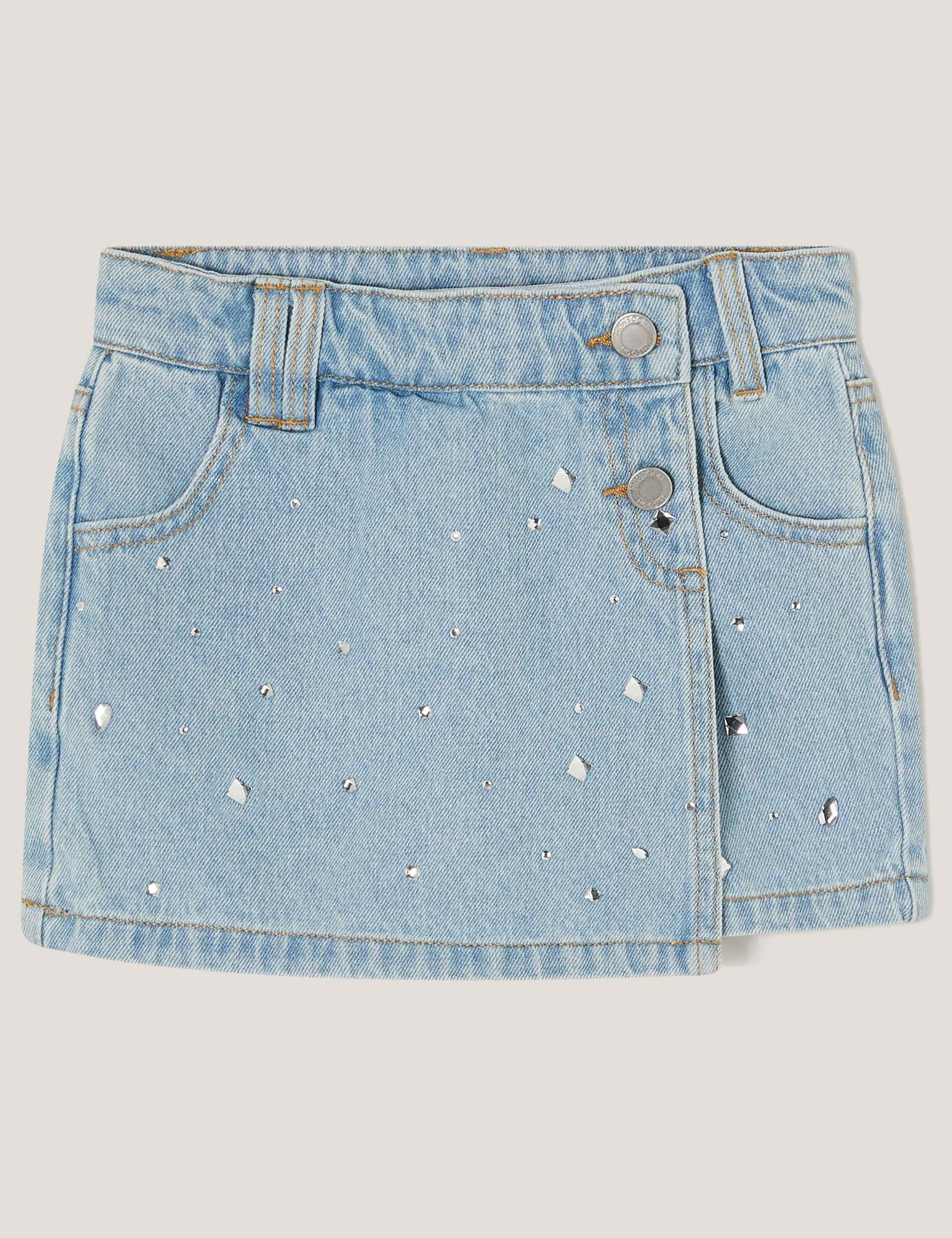 Denim Embellished Skort (3-13 Yrs)
