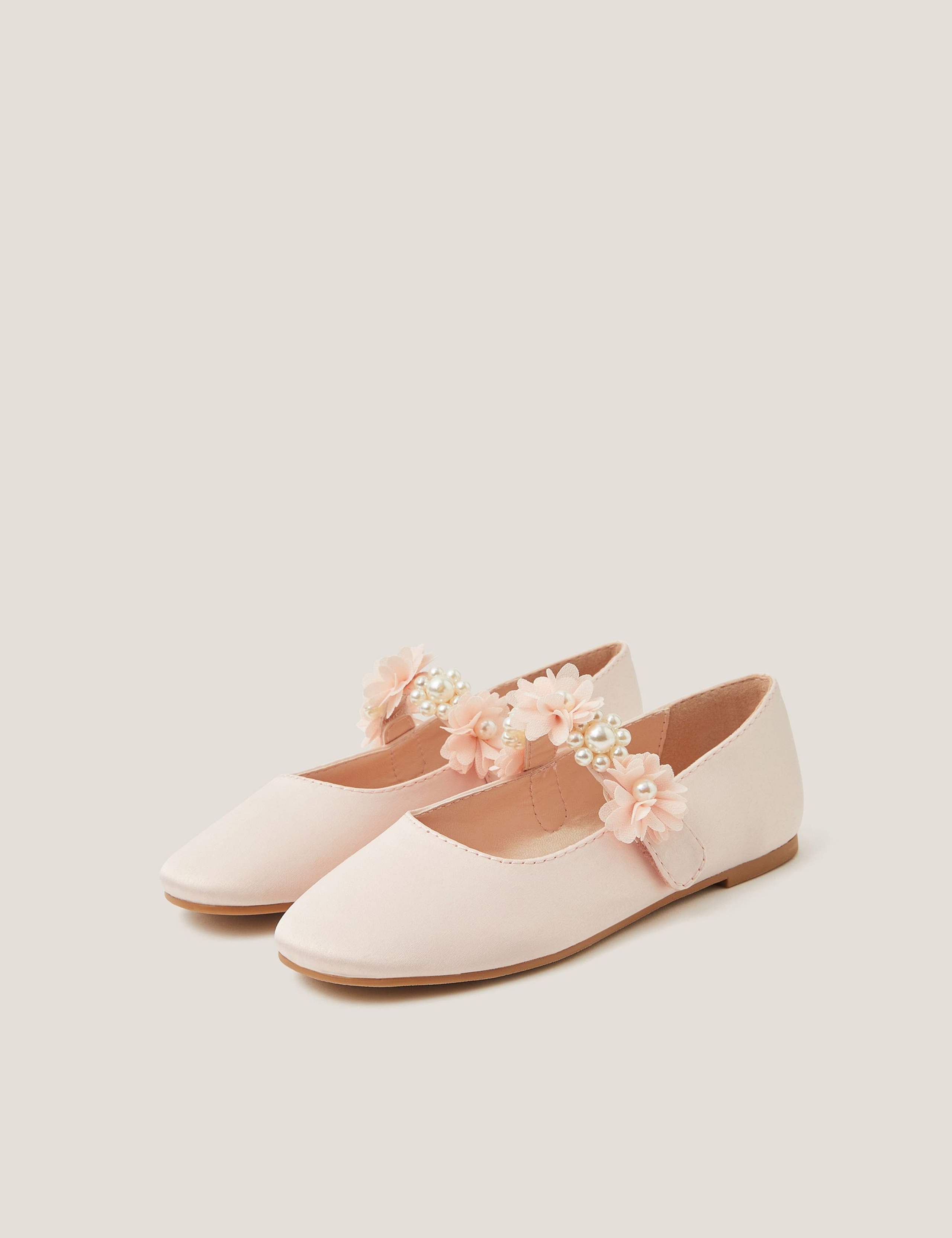 Kids' Pearl Flower Ballerina Shoes (7 Small-4 Large)