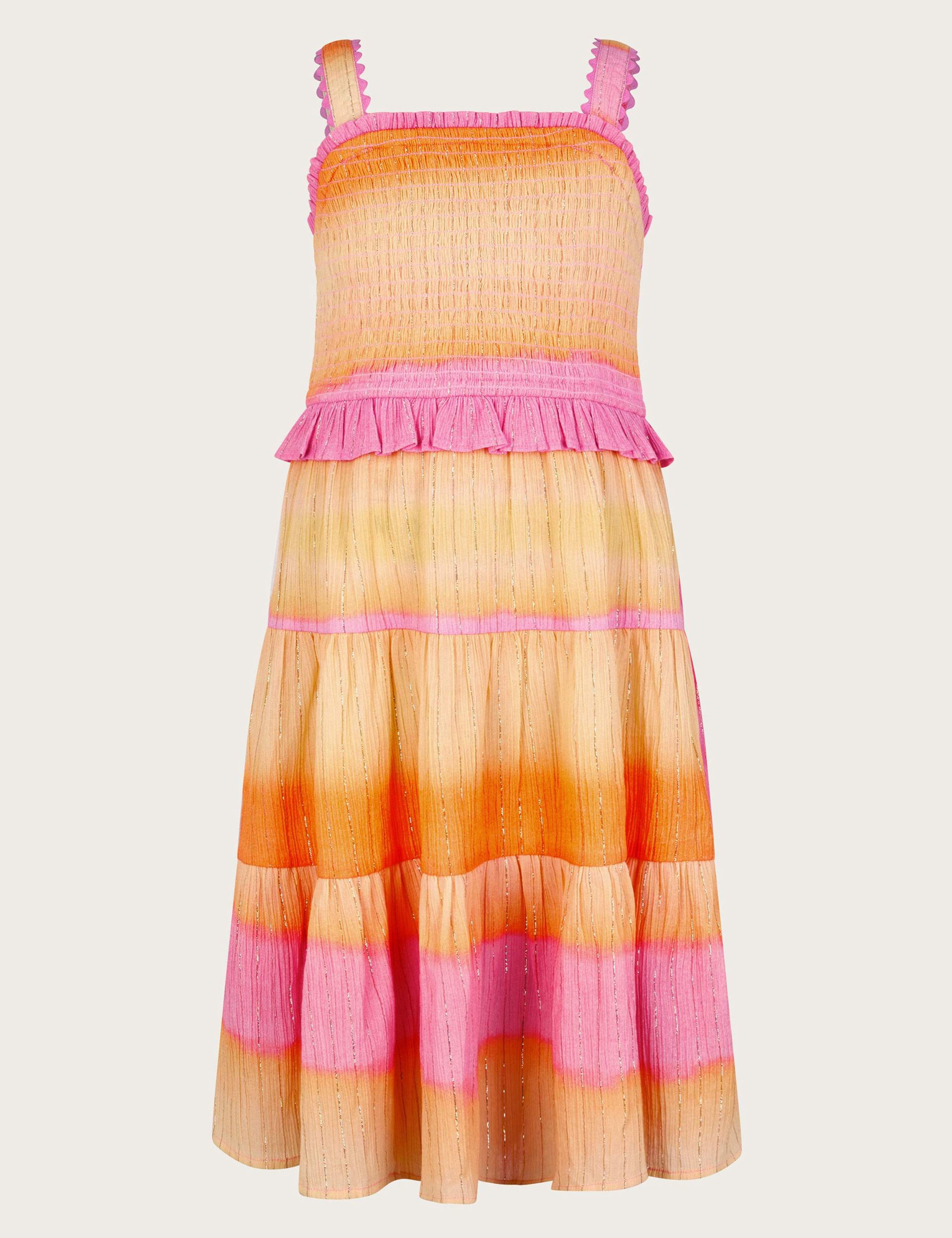Pure Cotton Shirred Tiered Dress (3-15 Yrs)