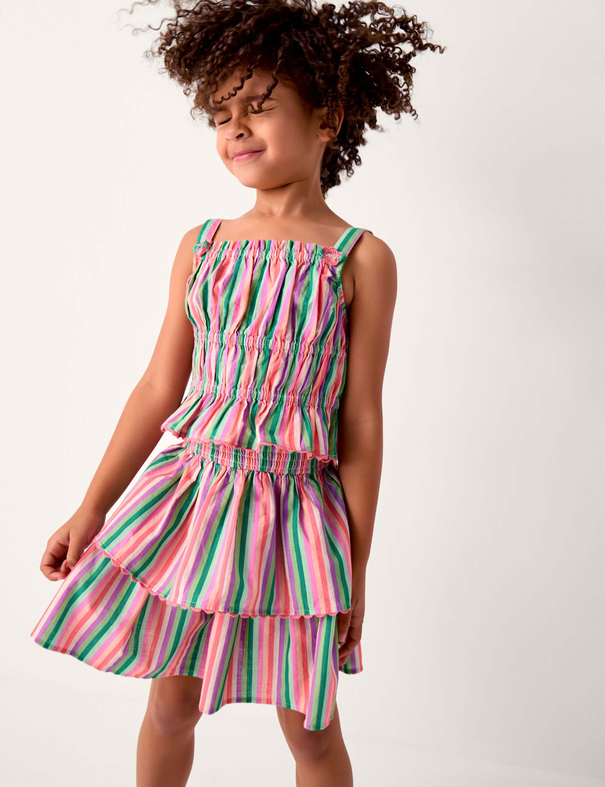 2 Piece Pure Cotton Striped Top & Bottom Outfit (3-13 Years)