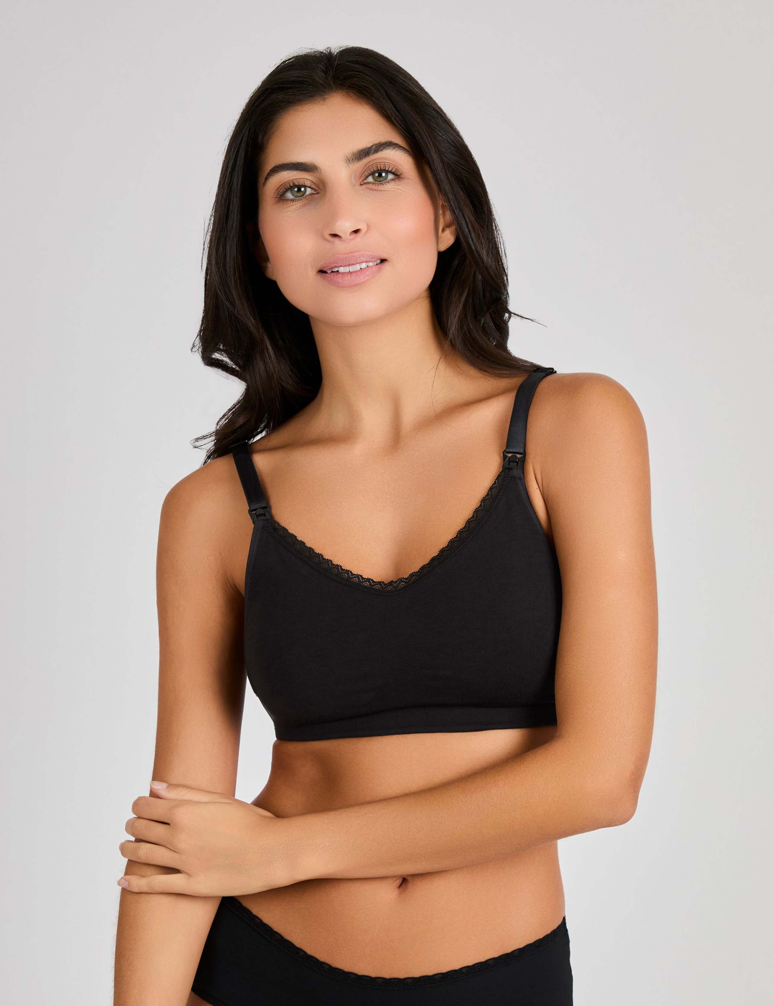 Lace Trim Seamless Maternity Nursing Bra