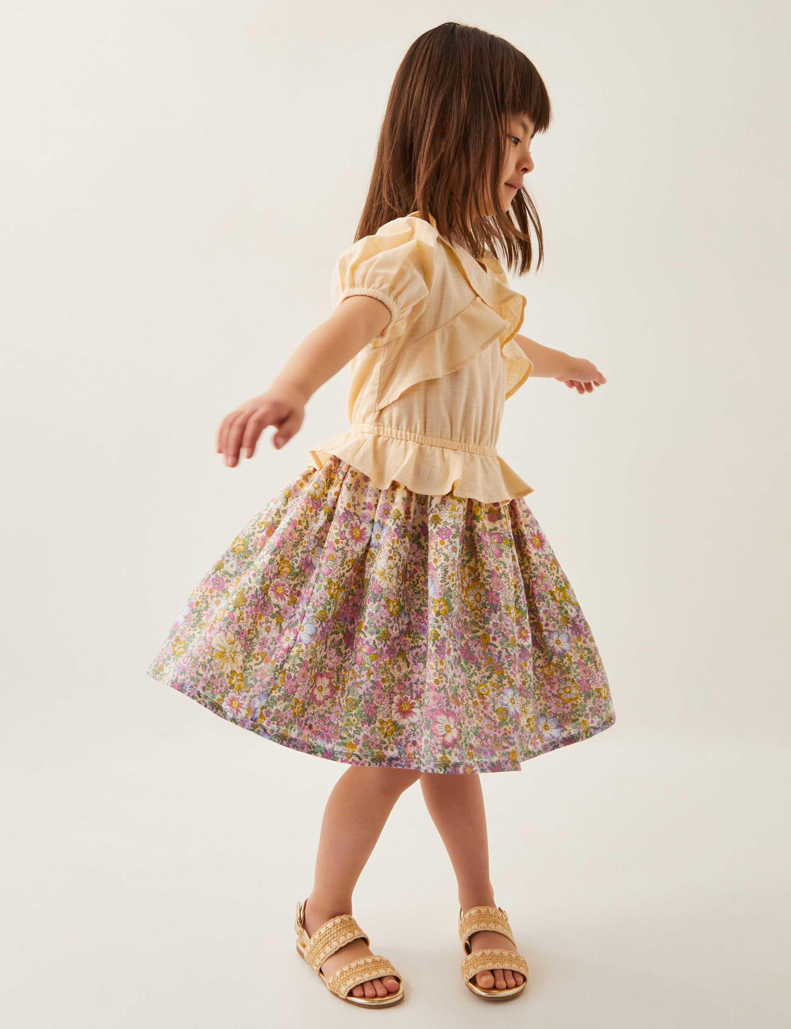 Pure Cotton Patterned Dress (3-15 Yrs)