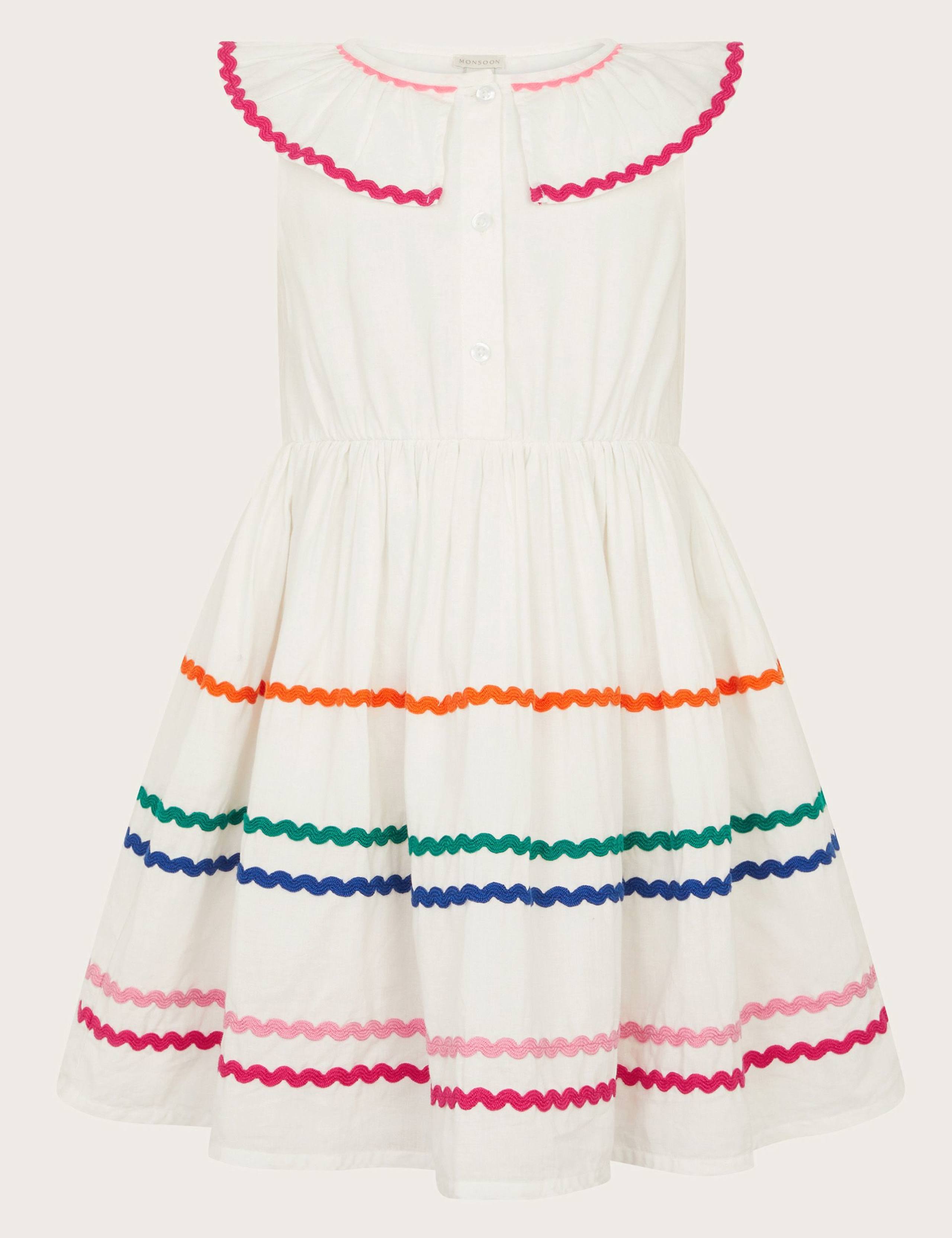 Pure Cotton Collared Ric Rac Dress (3-15 Yrs)