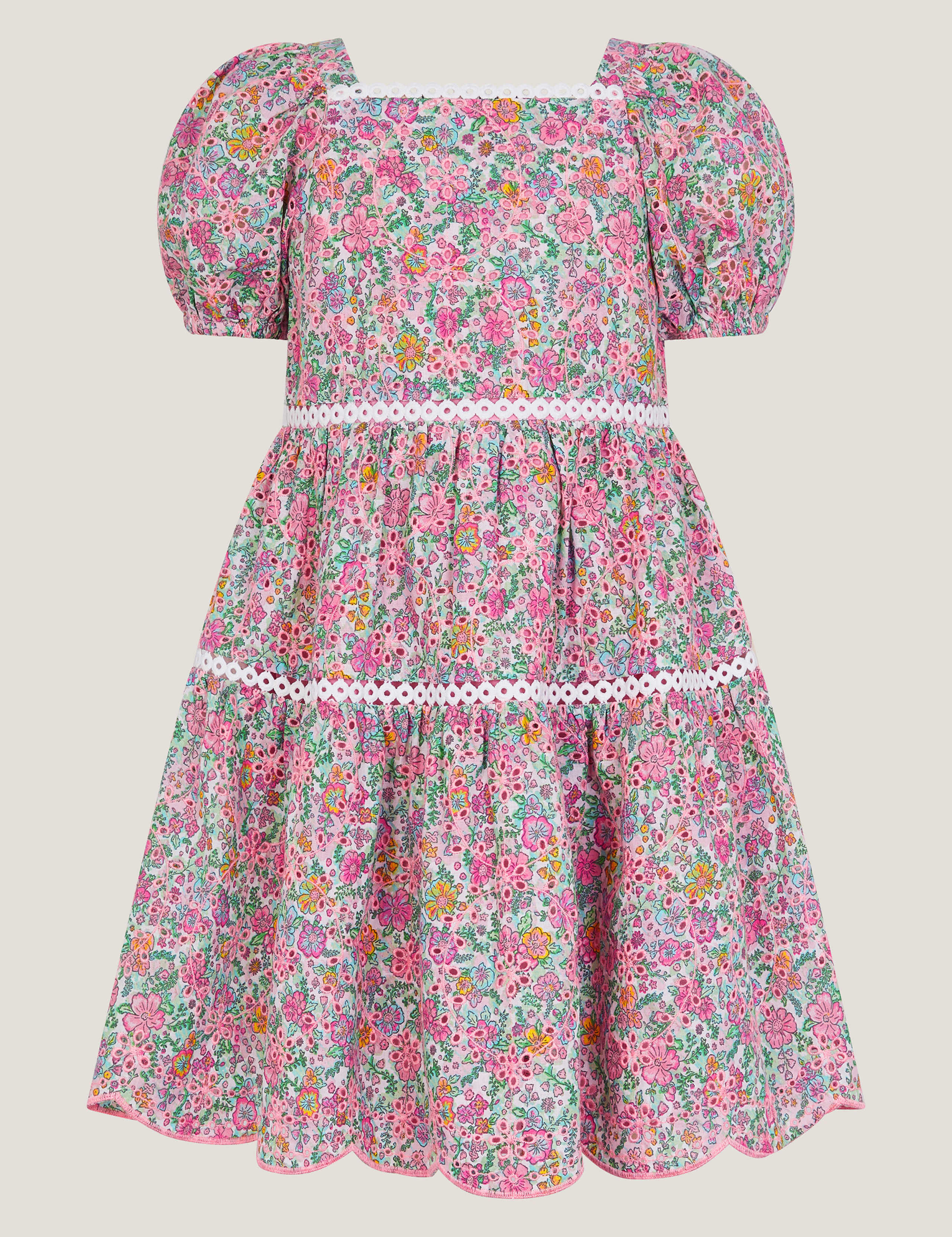 Pure Cotton Floral Dress (3-15 Yrs)