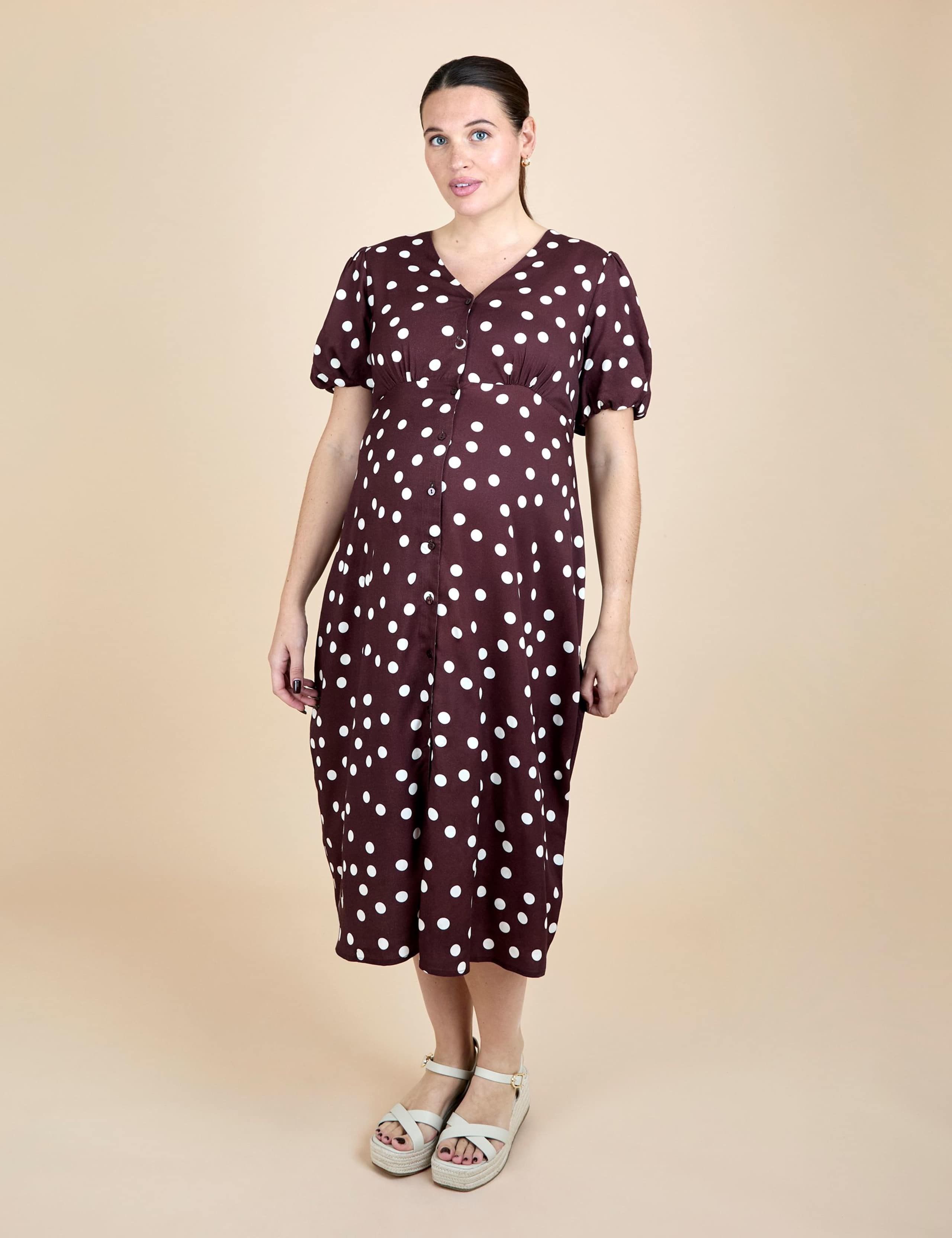 Maternity Spot Print Midi Dress