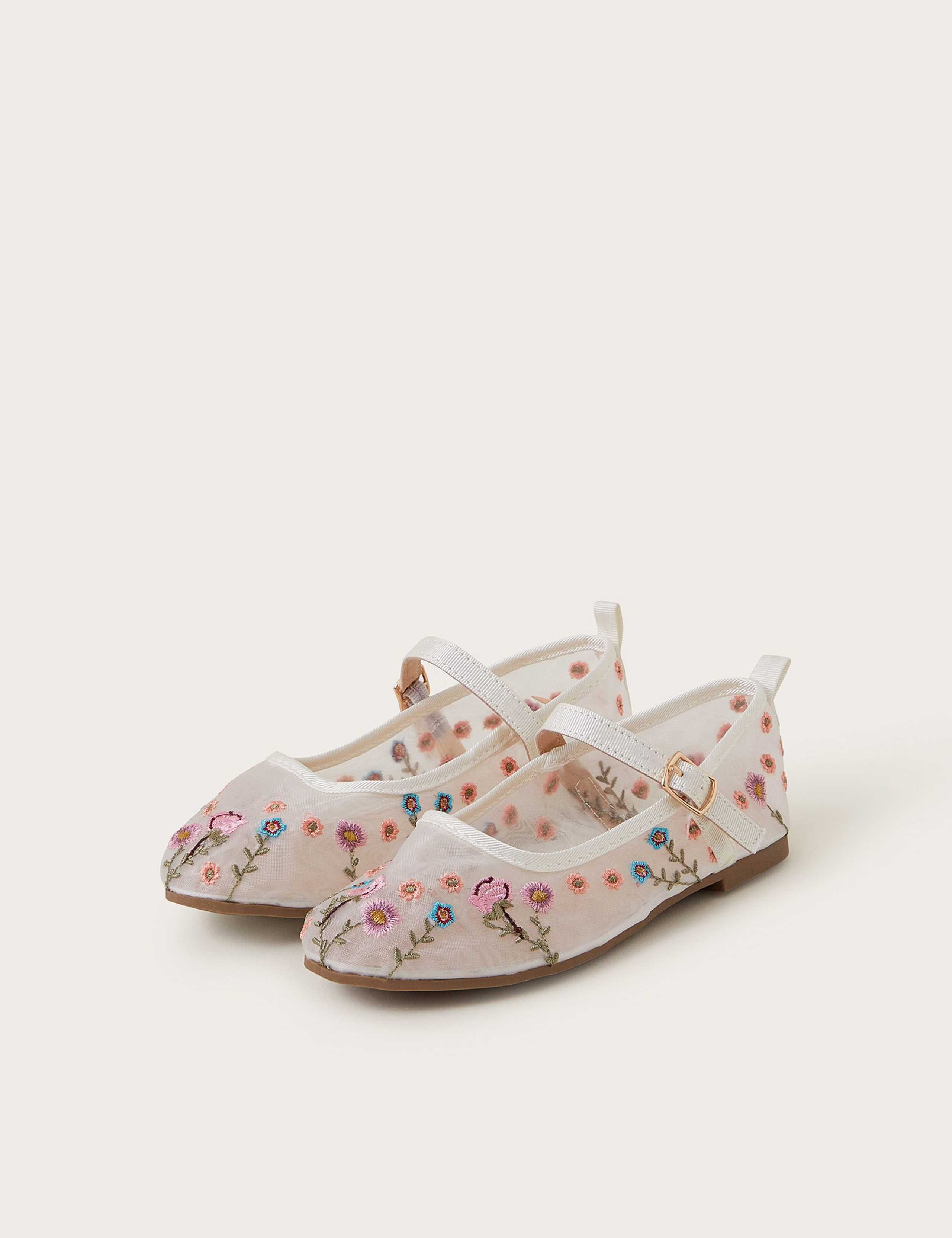 Kids' Floral Ballet Pumps (7 Small - 4 Large)