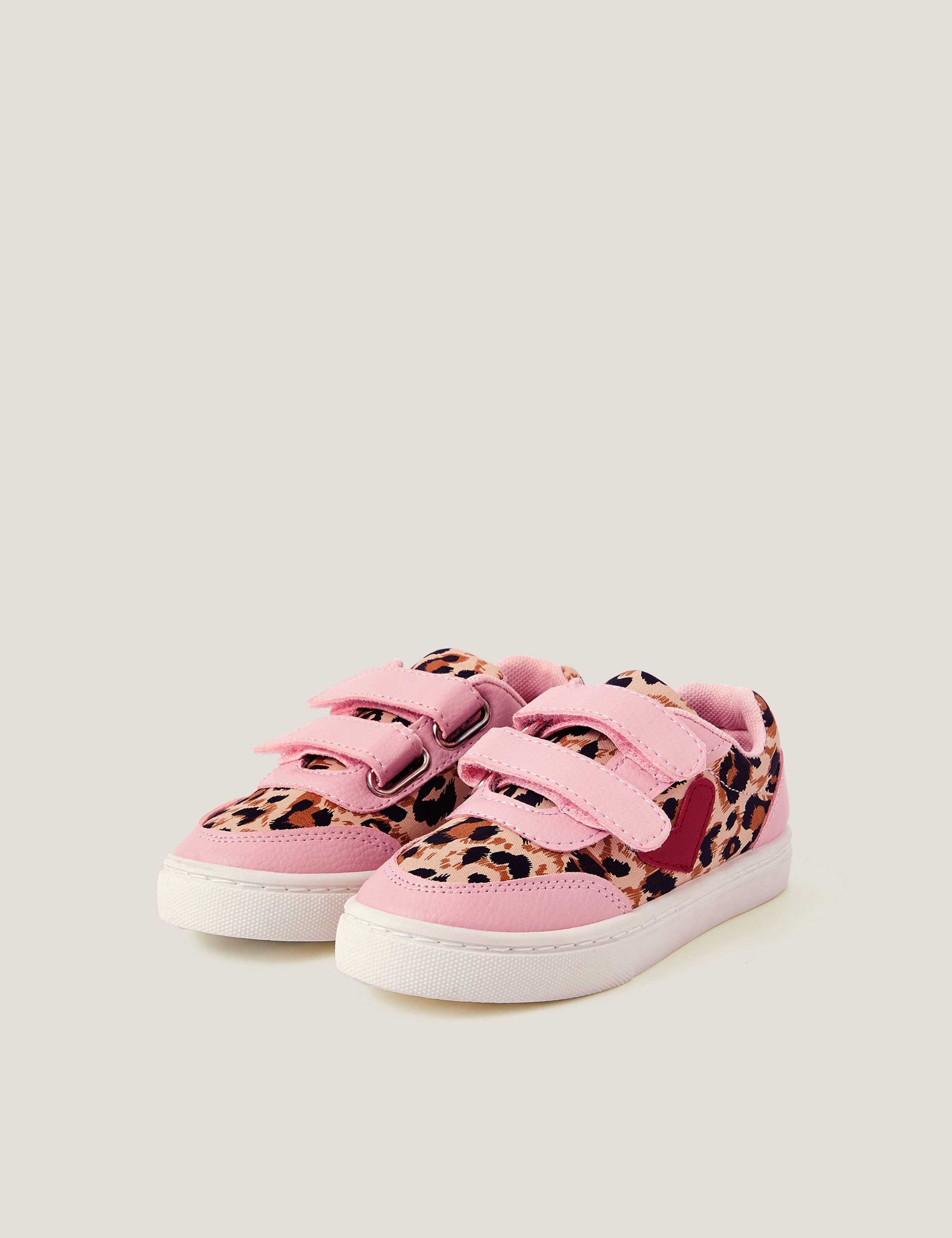Kids' Animal Print Heart Riptape Trainers (7 Small - 10 Small)