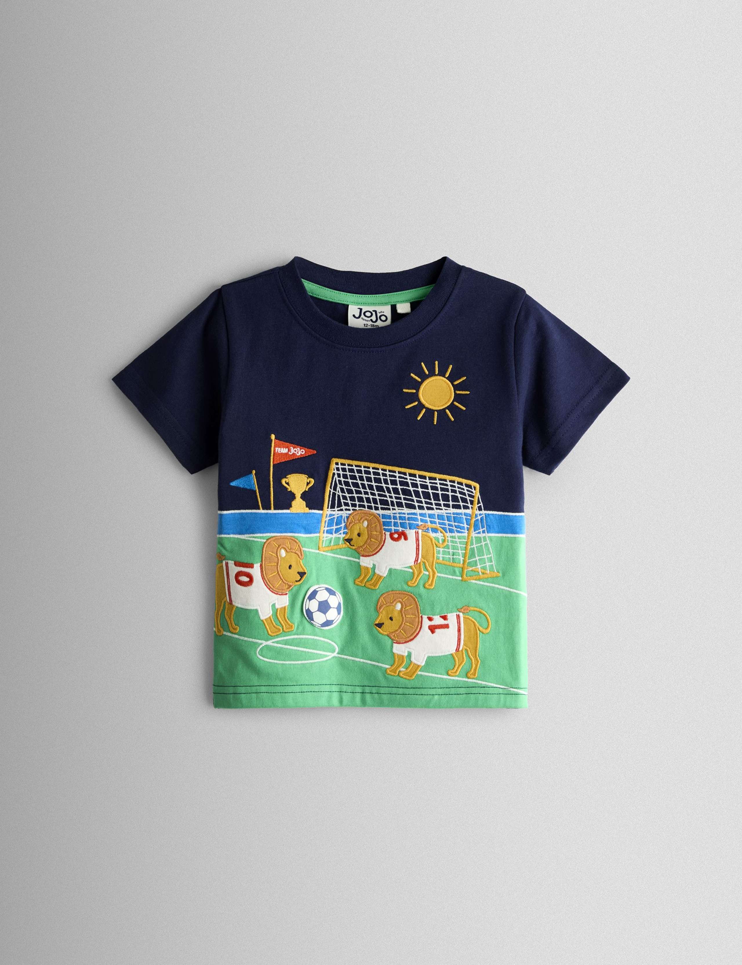 Pure Cotton Three Lions Football T-Shirt (6 Months-7 Years)