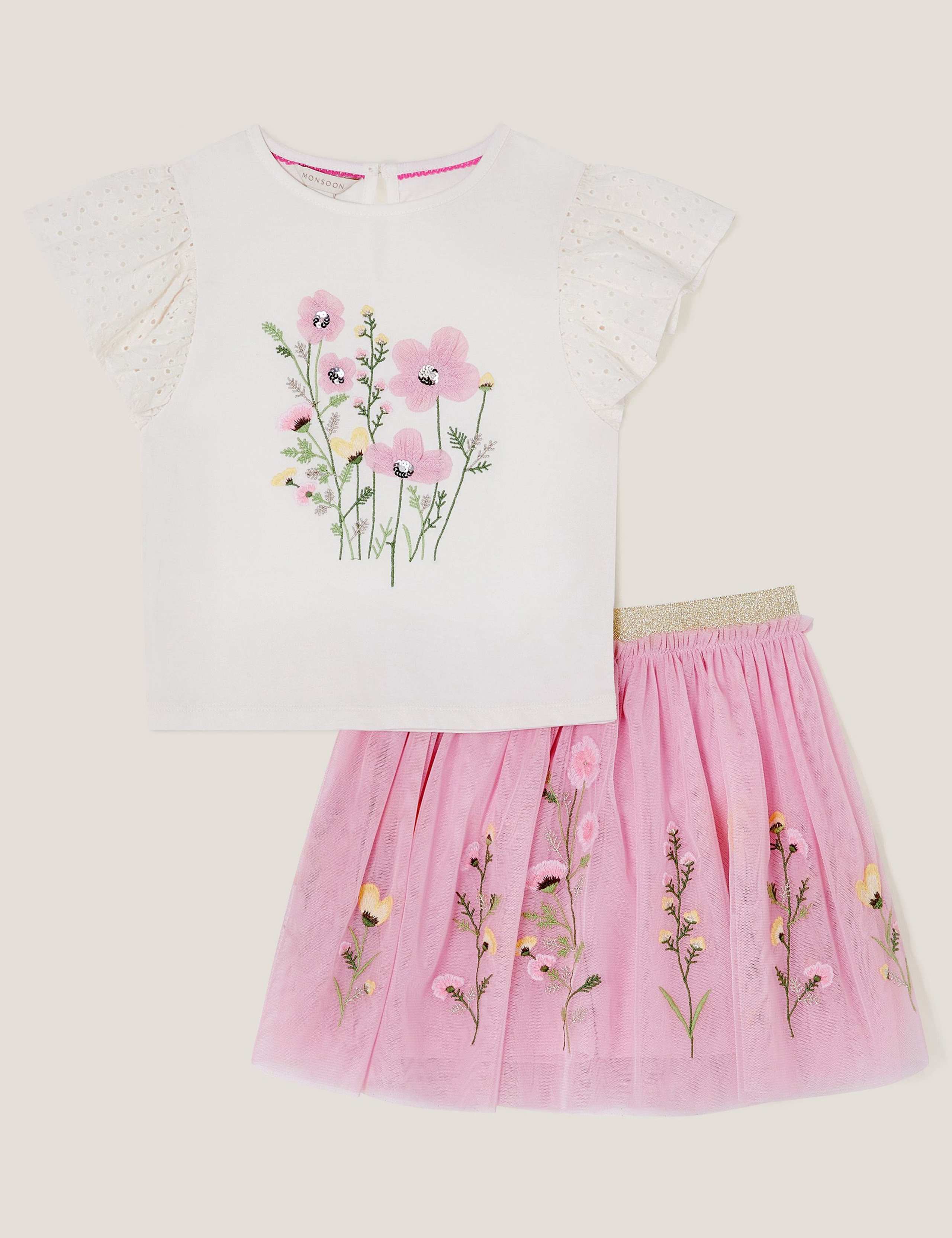 2pc Pure Cotton Floral Dress (3-13 Yrs)