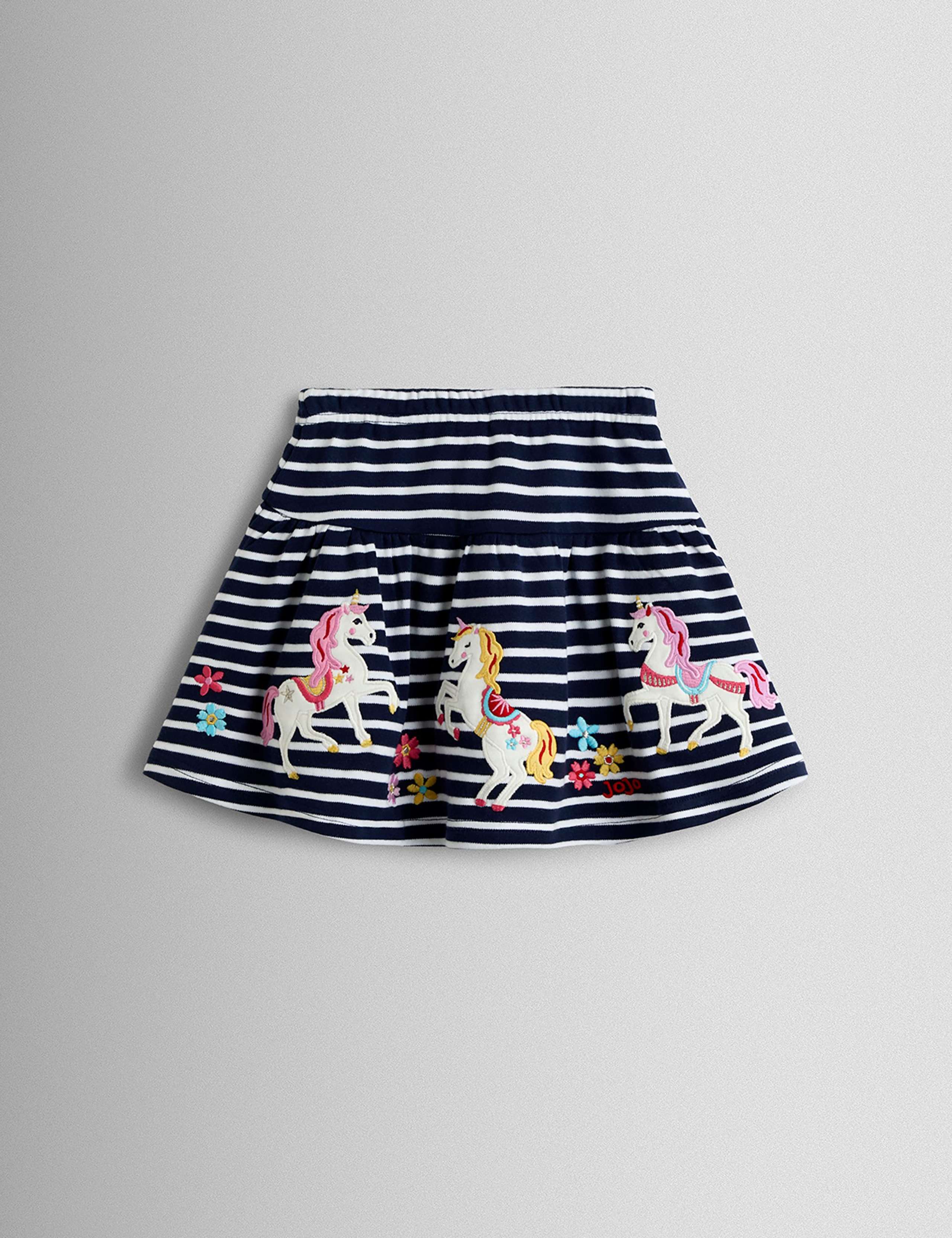 Pure Cotton Unicorn Appliqué Skort (18 Mths - 9 Yrs)