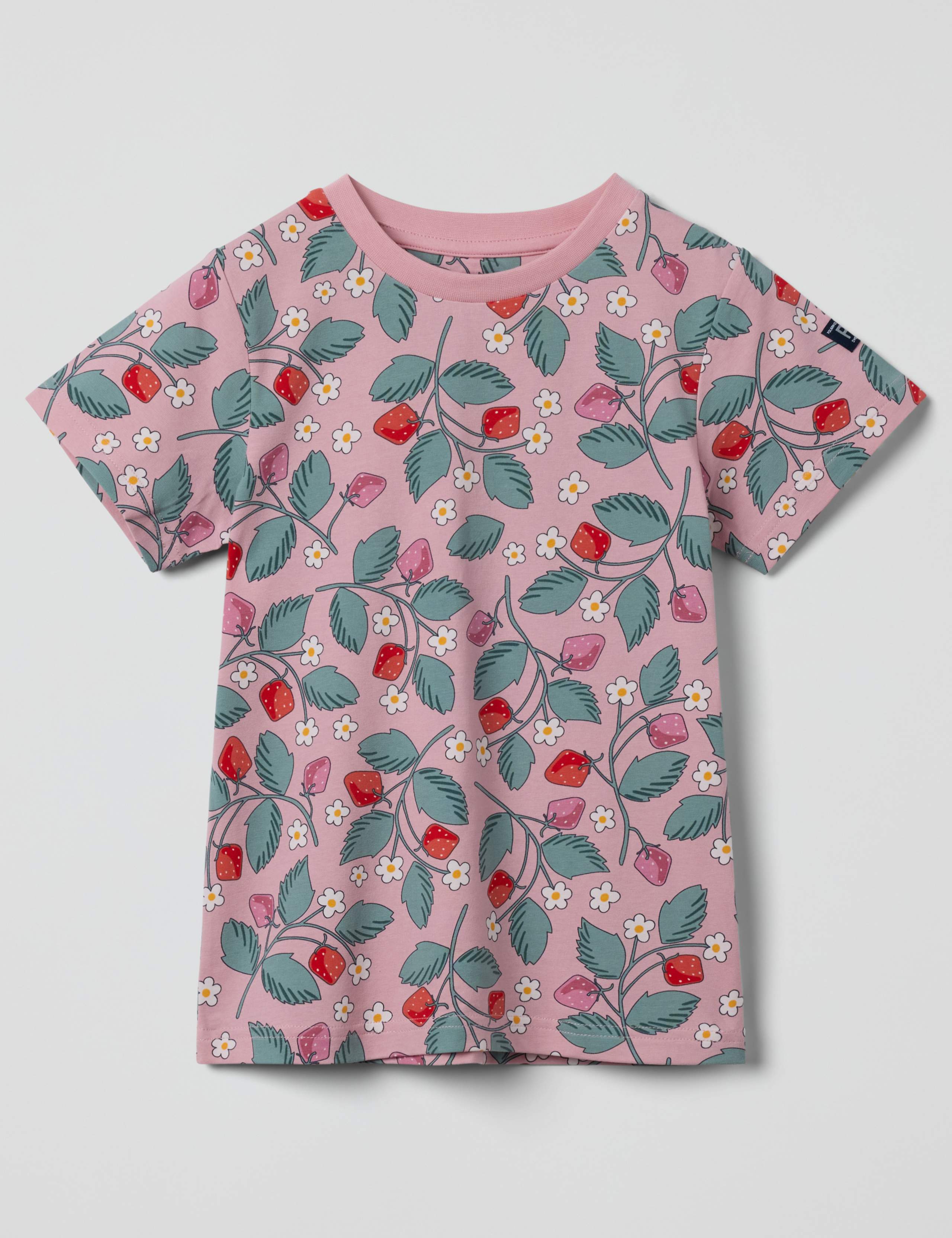 Cotton Rich Strawberry Print T-Shirt (1-10 Yrs)