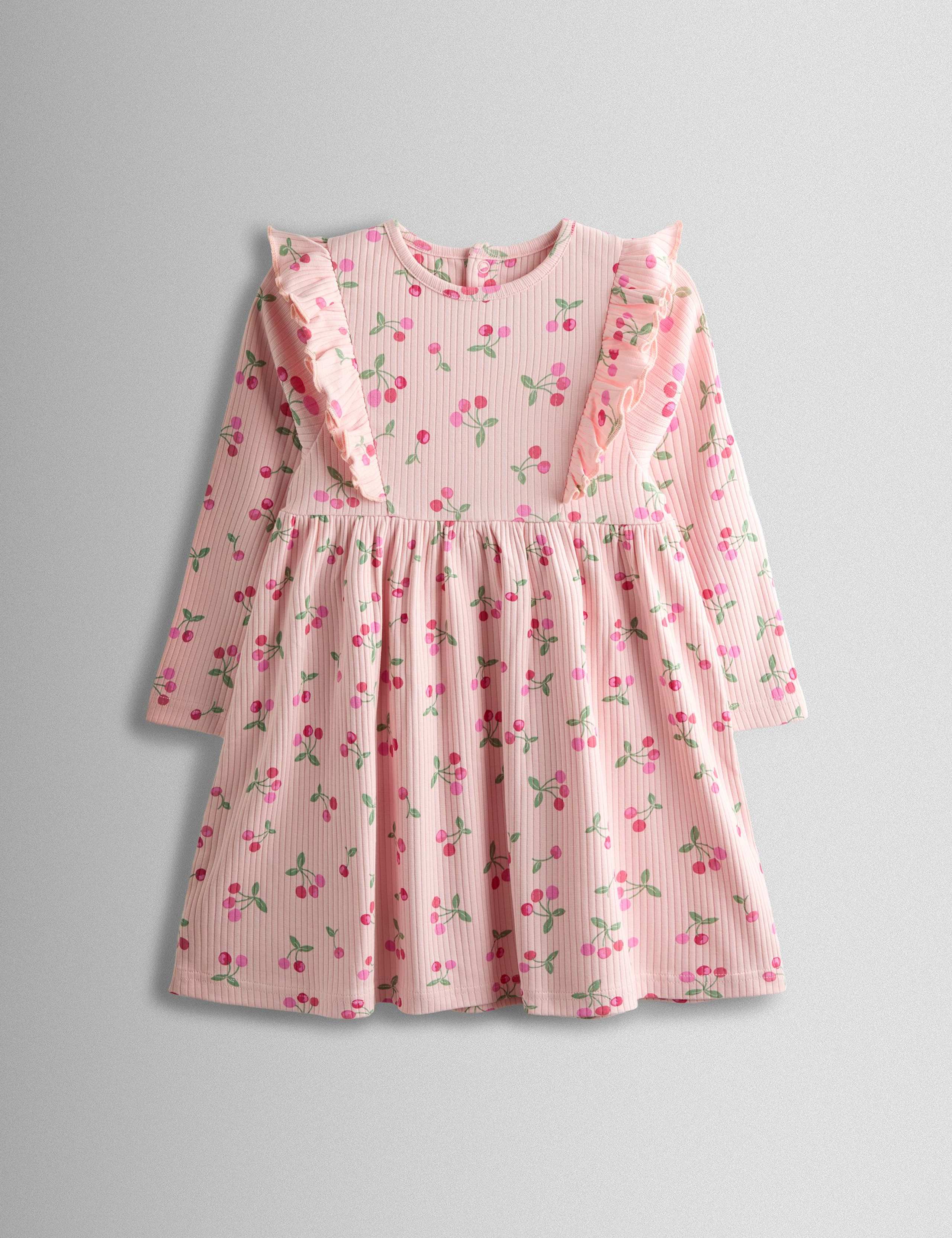 Pure Cotton Cherry Print Dress (6 Months-7 Years)