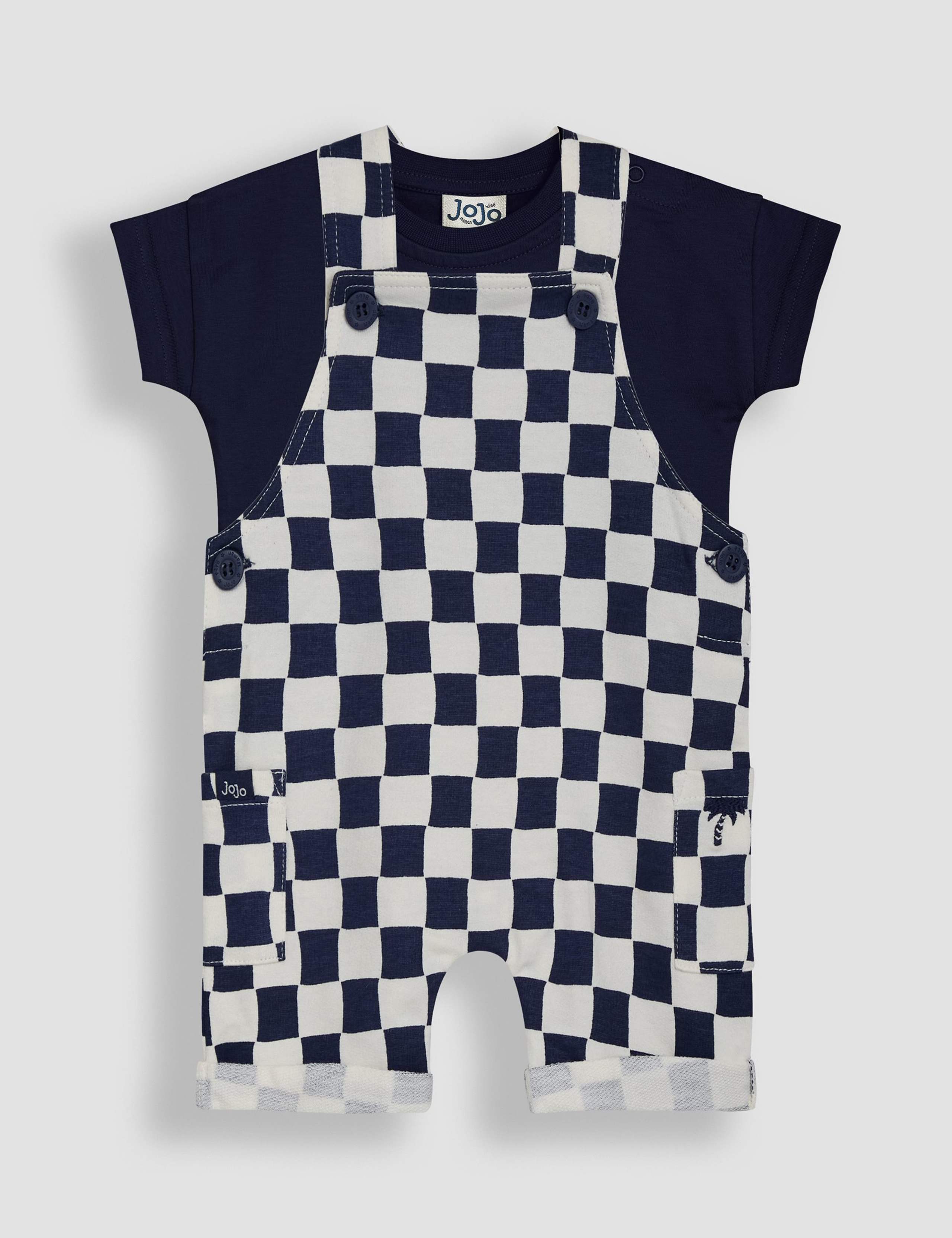 2 Piece Pure Cotton Dungaree Outfit (0-24 Mths)
