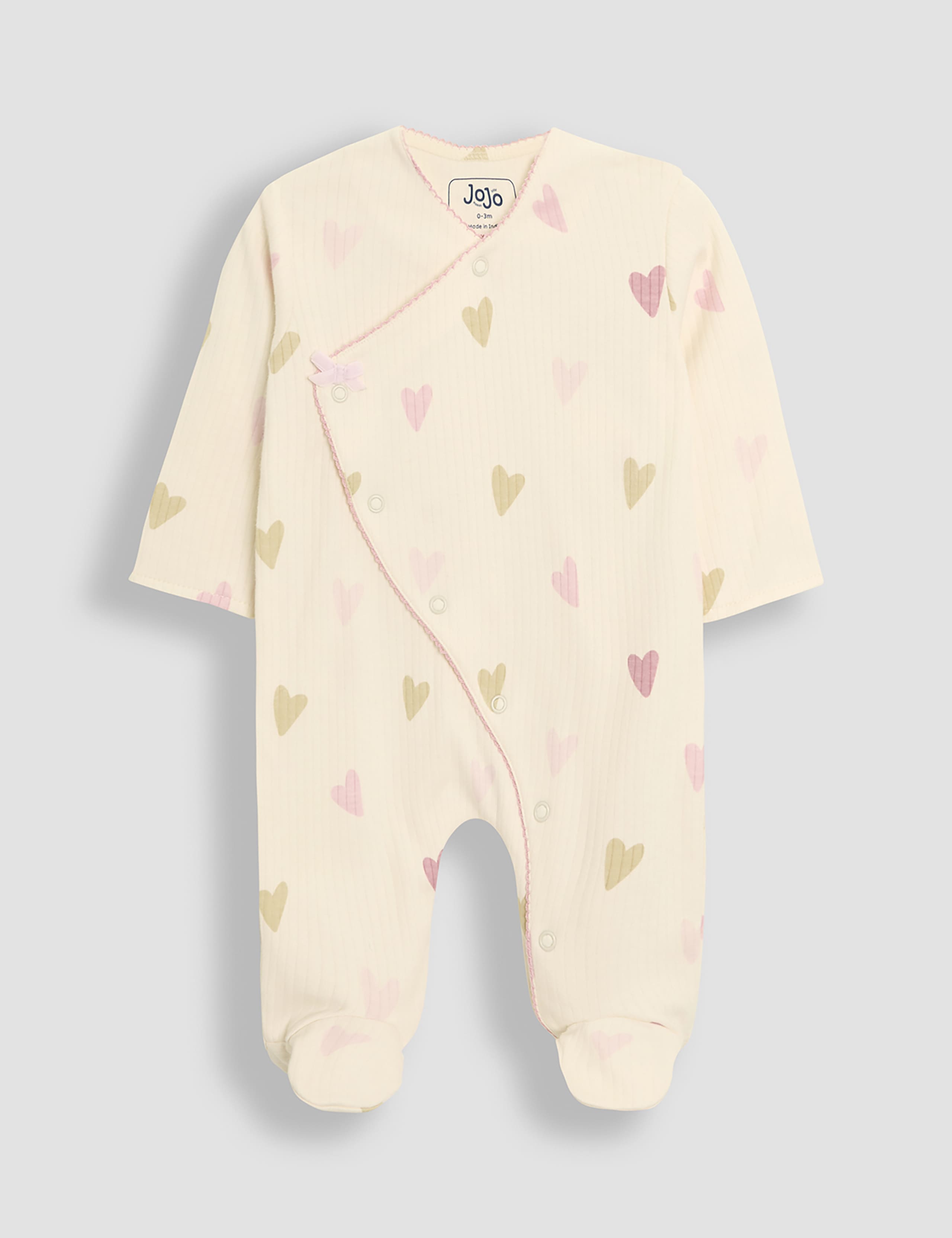 Pure Cotton Heart Sleepsuit (0-12 Mths)