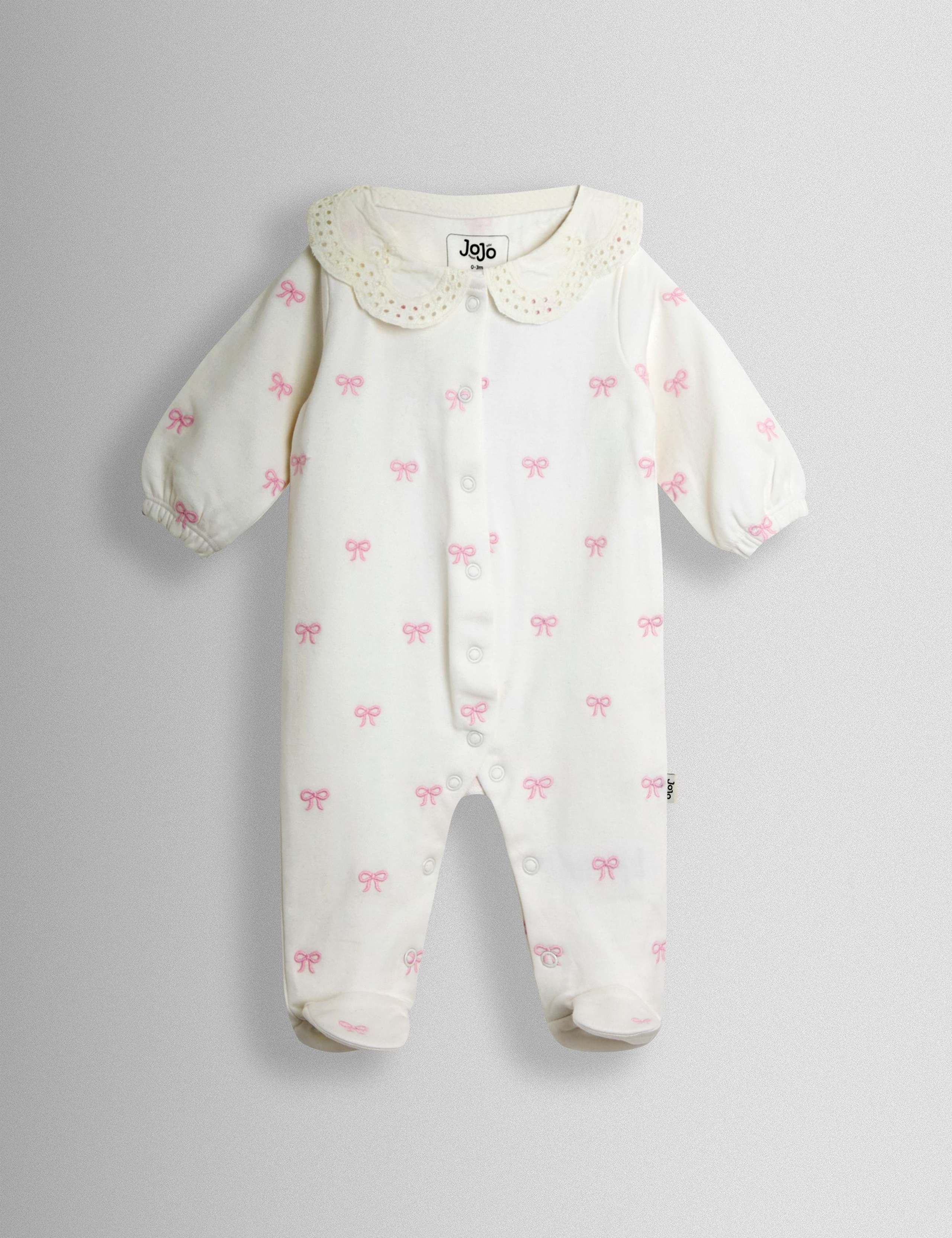 Pure Cotton Bow Sleepsuit (0-18 Months)