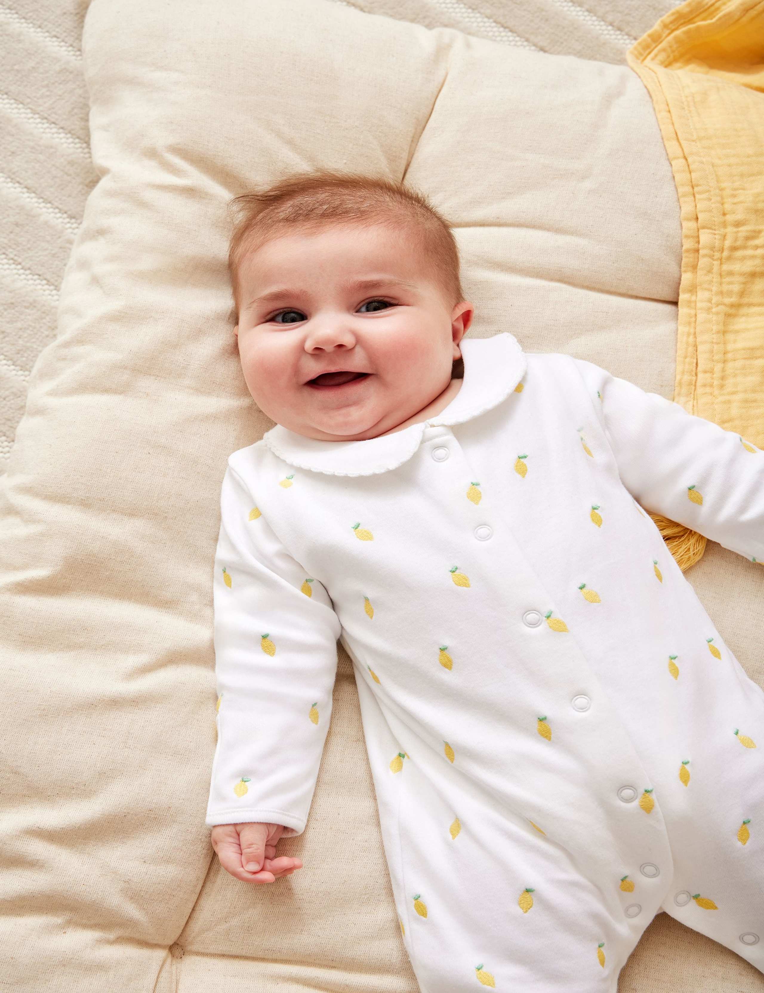 Pure Cotton Embroidered Sleepsuit (7lbs-12 Mths)