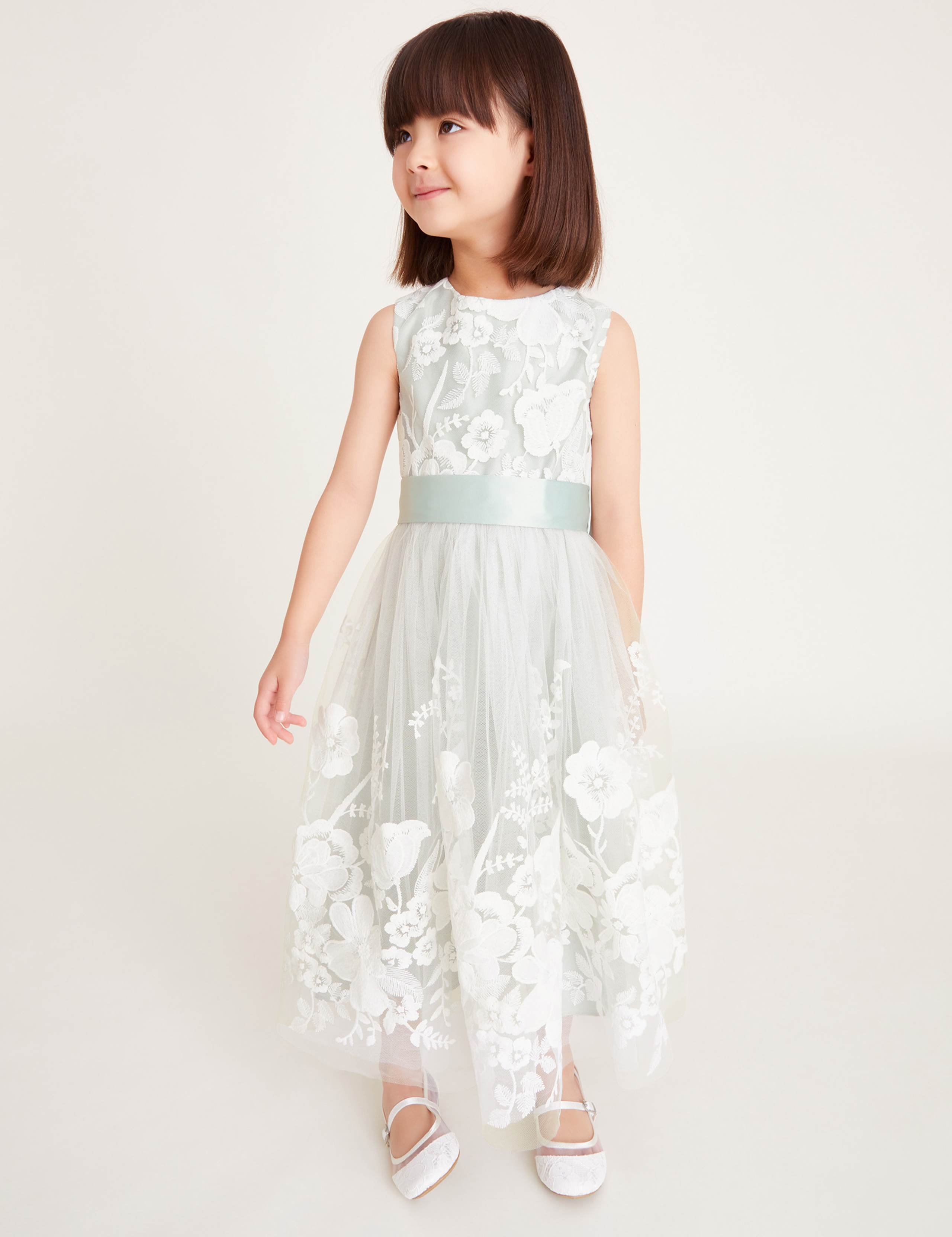 Embroidered Floral Lace Maxi Dress (2-15 Yrs)
