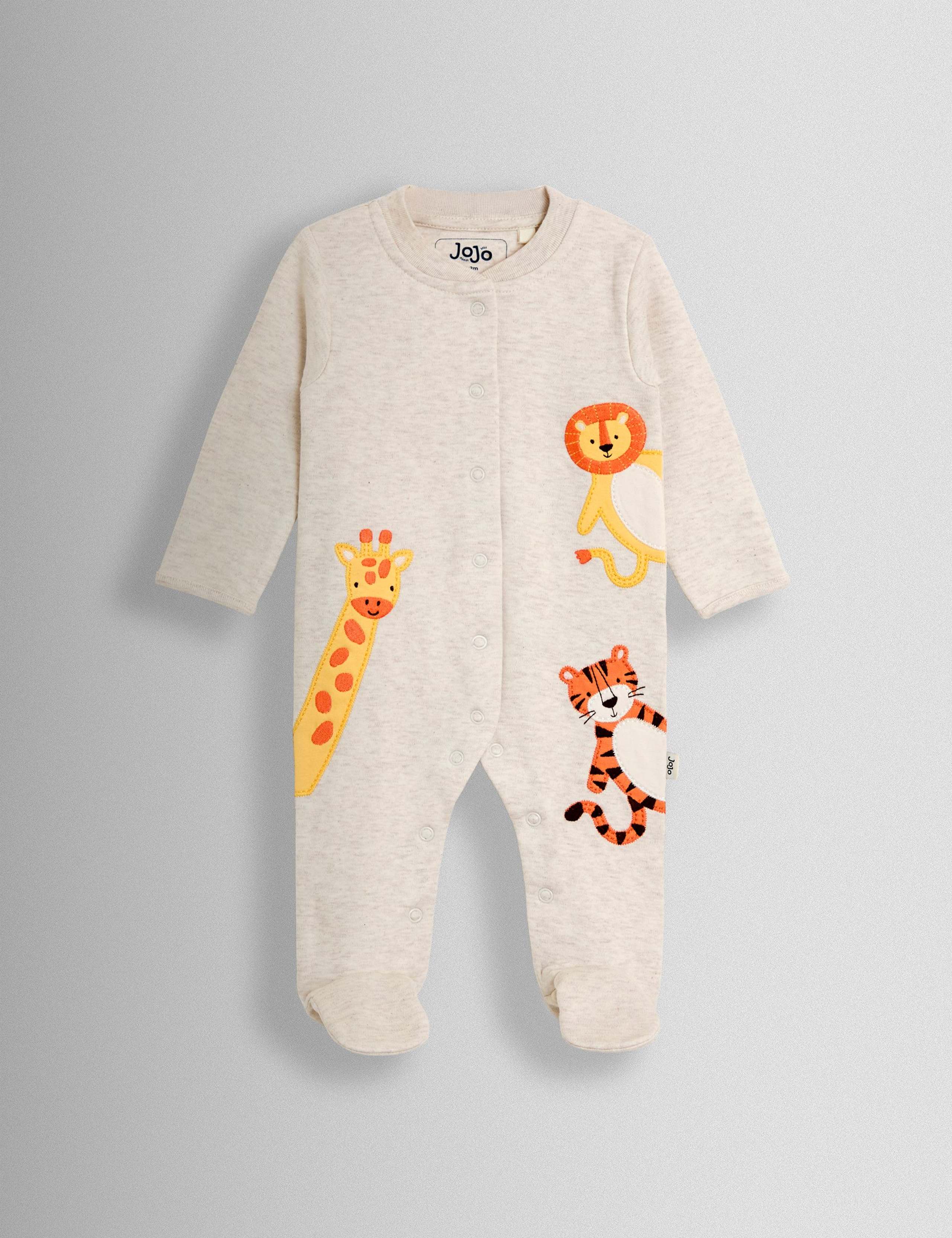 Pure Cotton Safari Appliqué Sleepsuit (0-12 Months)
