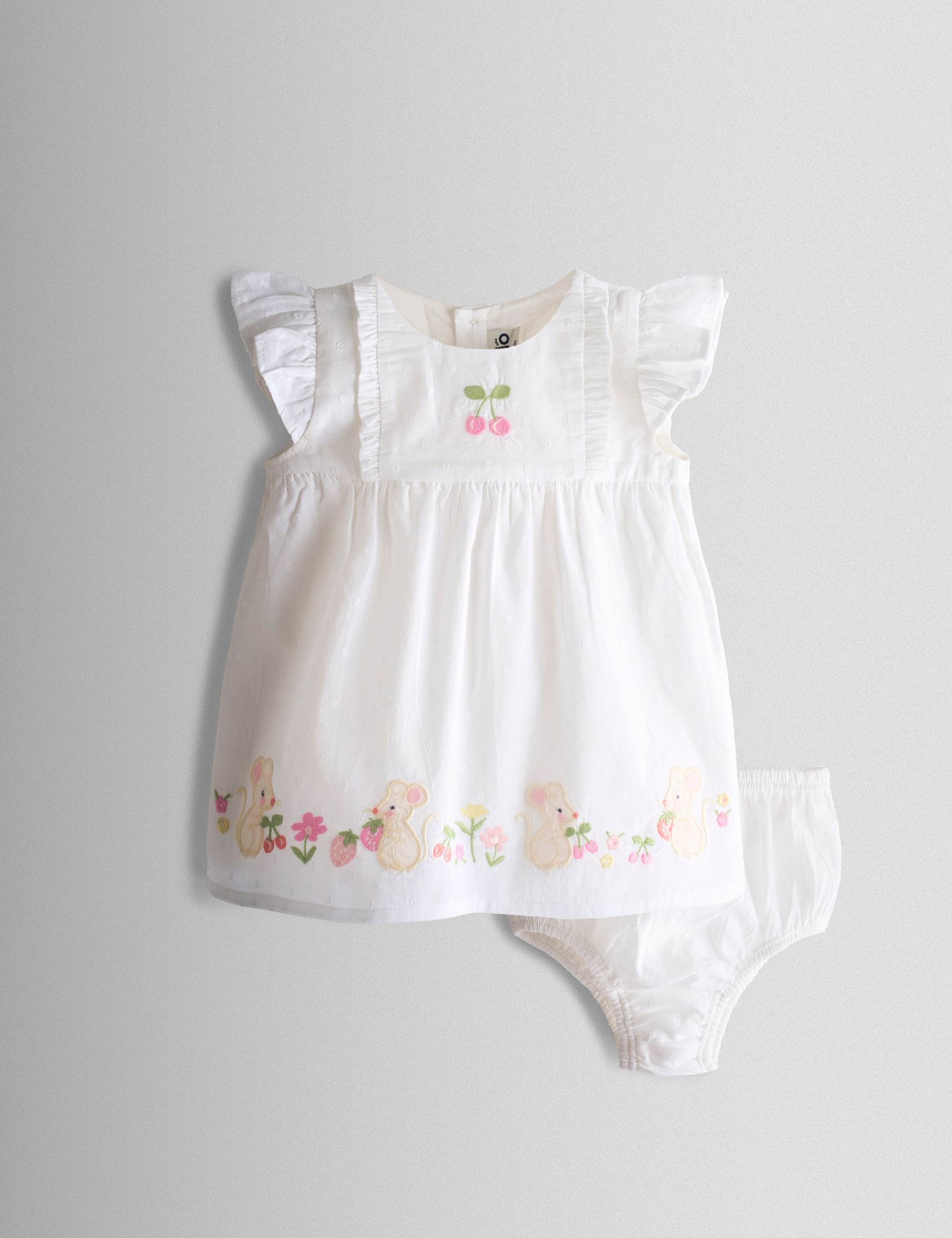 2 Piece Pure Cotton Dress Outfit (0-24 Mths)