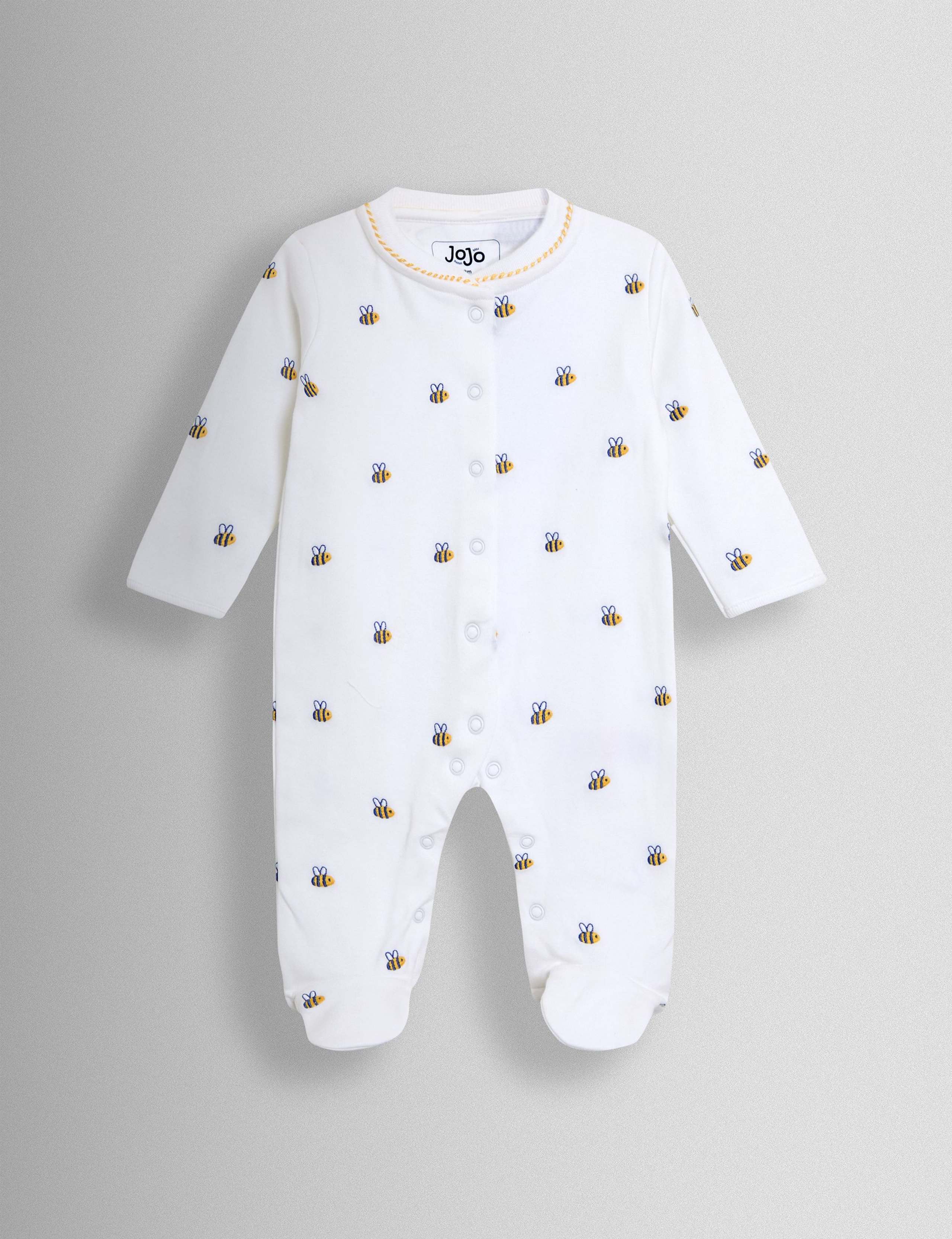 Pure Cotton Embroidered Bee Sleepsuit (0-18 Months)