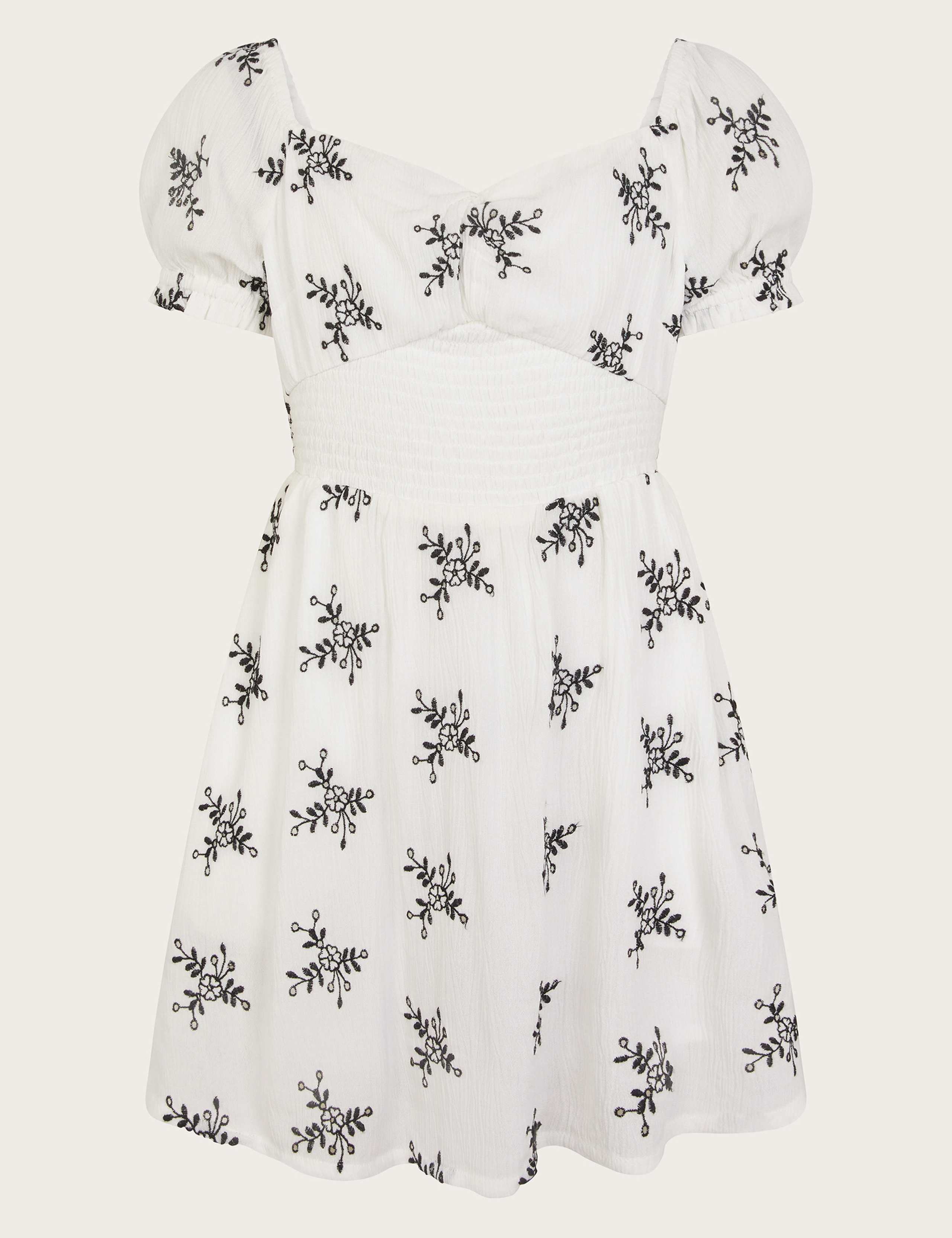 Floral Broderie Puff Sleeve Dress (7-15 Yrs)