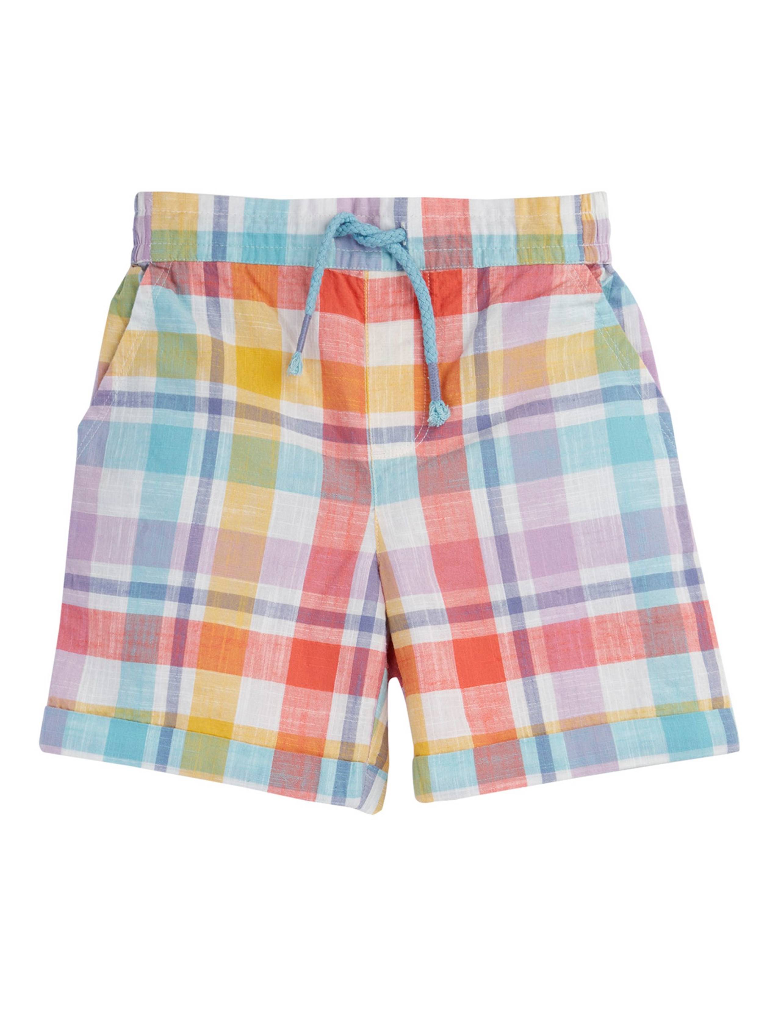 Pure Cotton Checked Shorts (2-10 Yrs)