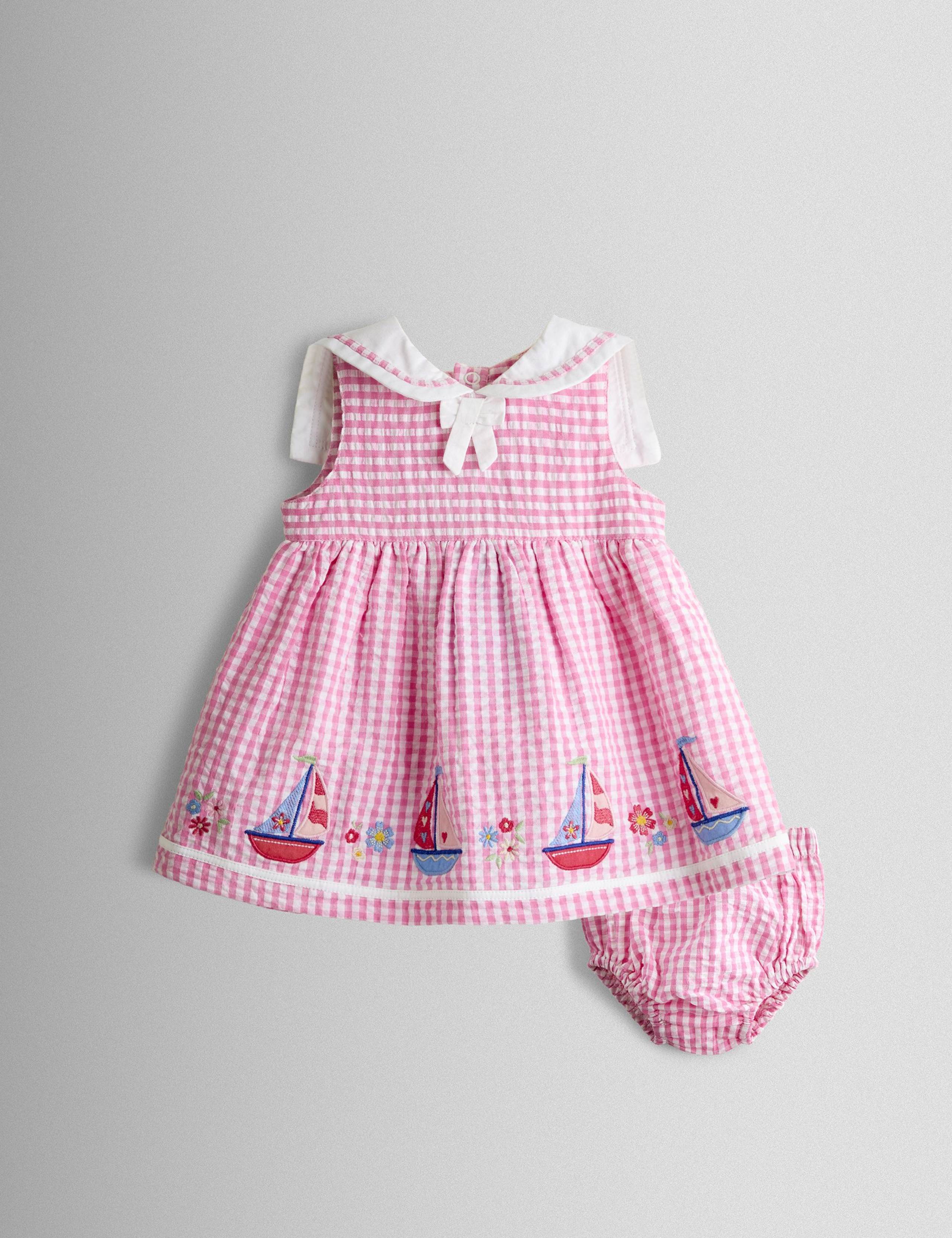 2 Piece Sailboat Applique Dress (0-24 Mths)